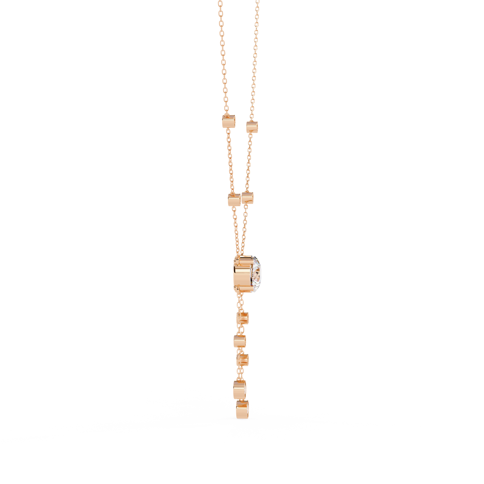 Bezel multi drop pendant necklace