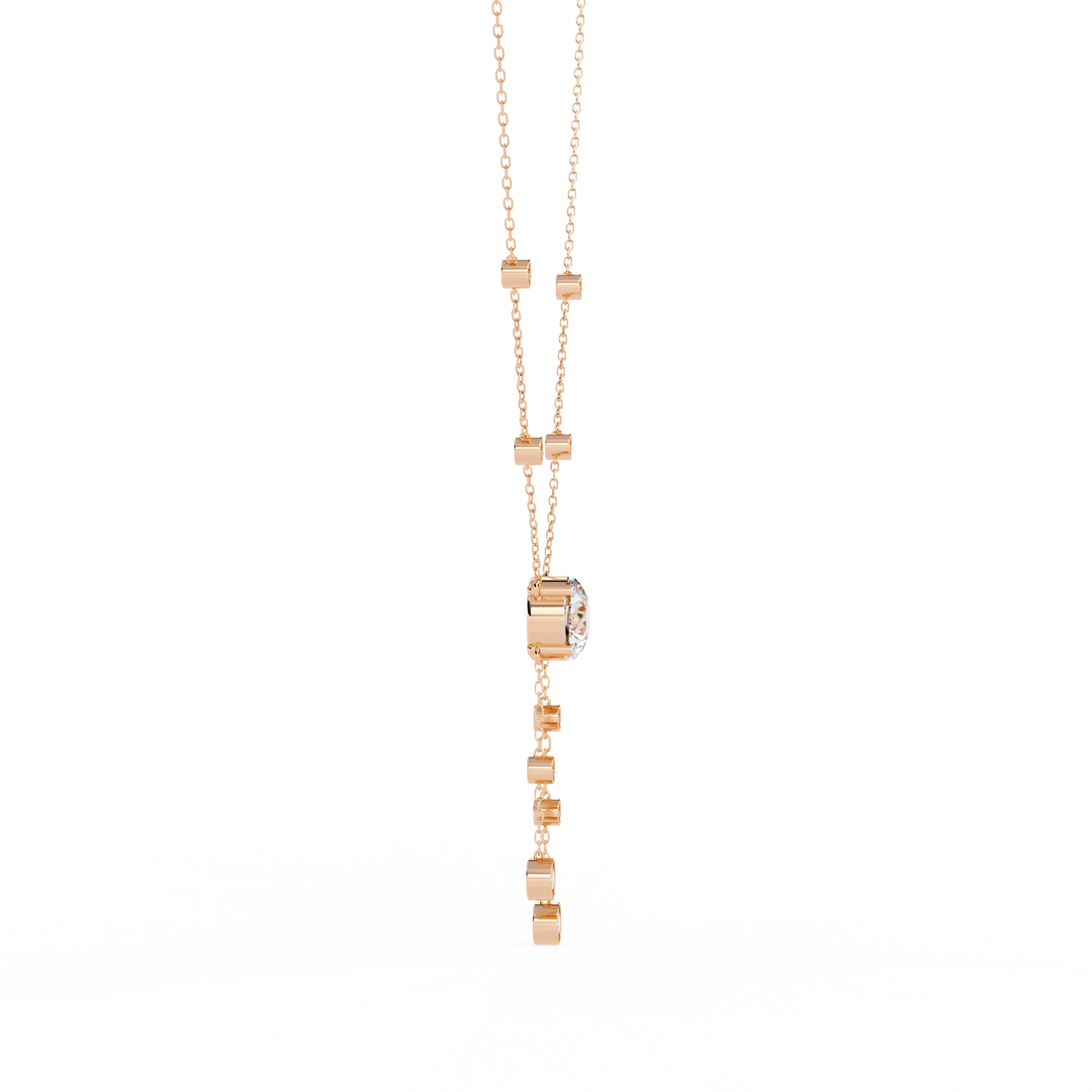 Bezel multi drop pendant necklace