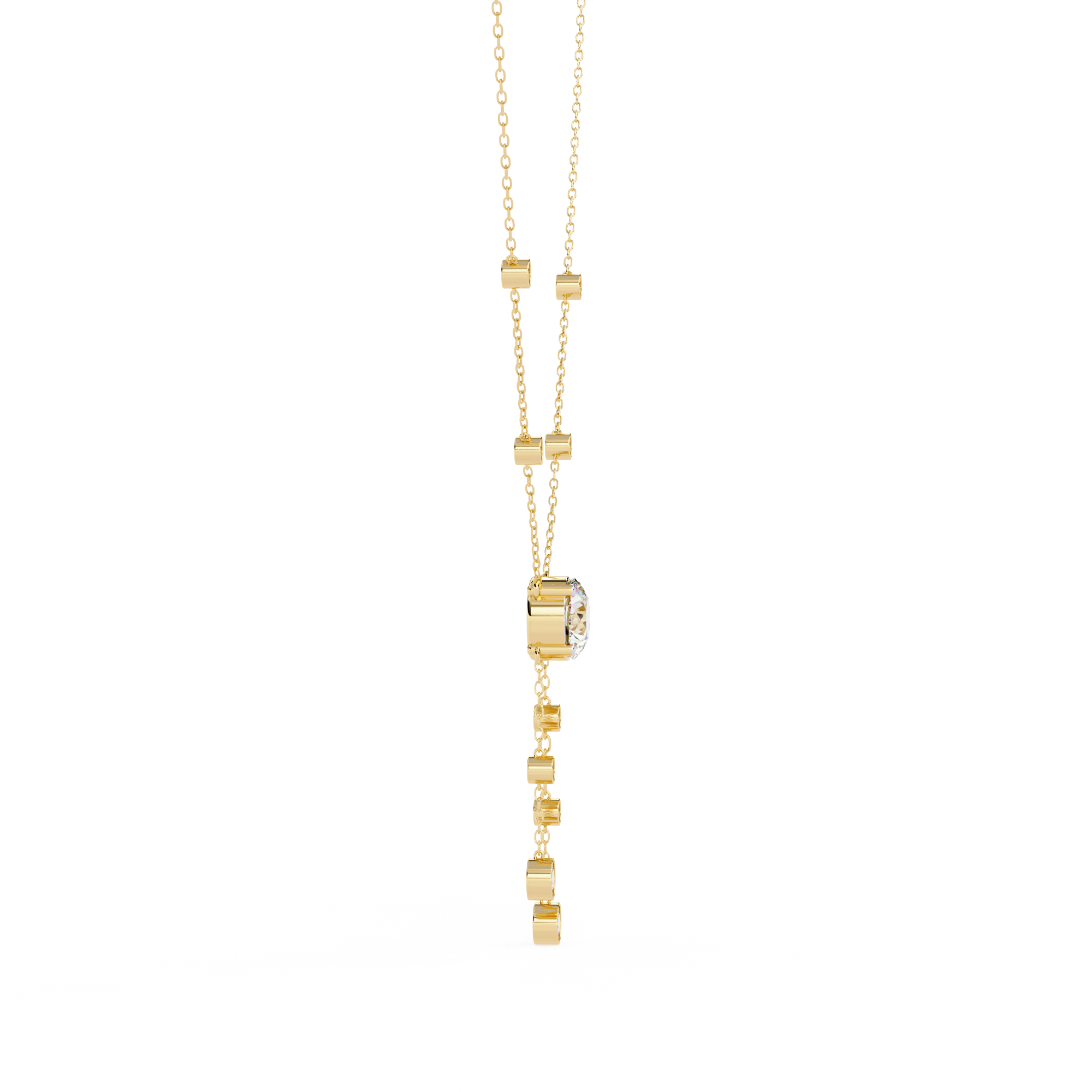 Bezel multi drop pendant necklace