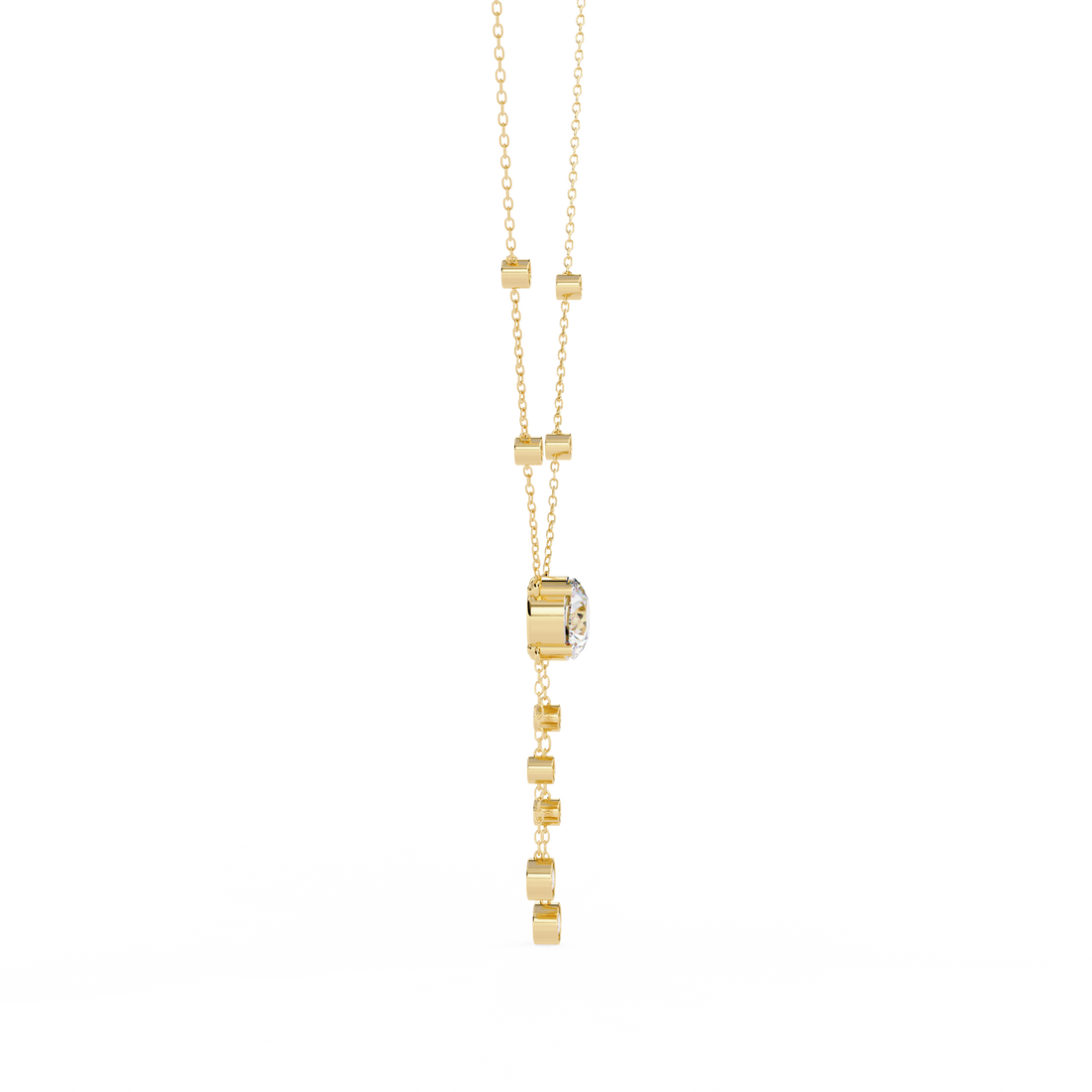 Bezel multi drop pendant necklace