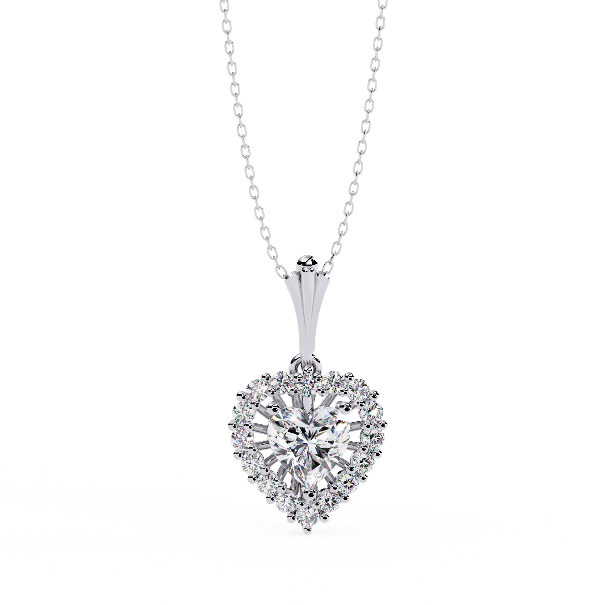 Jojo Dazzling Heart Shape Necklace | 925 Sterling Silver