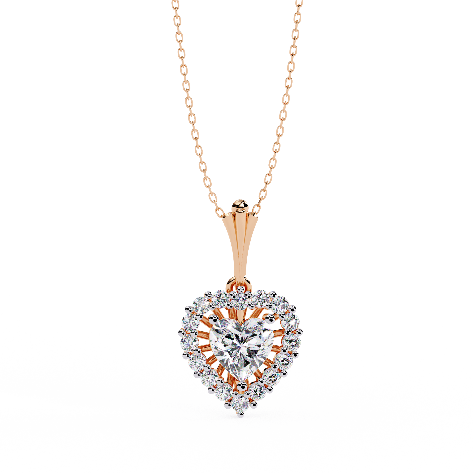Jojo Dazzling Heart Shape Necklace | 925 Sterling Silver