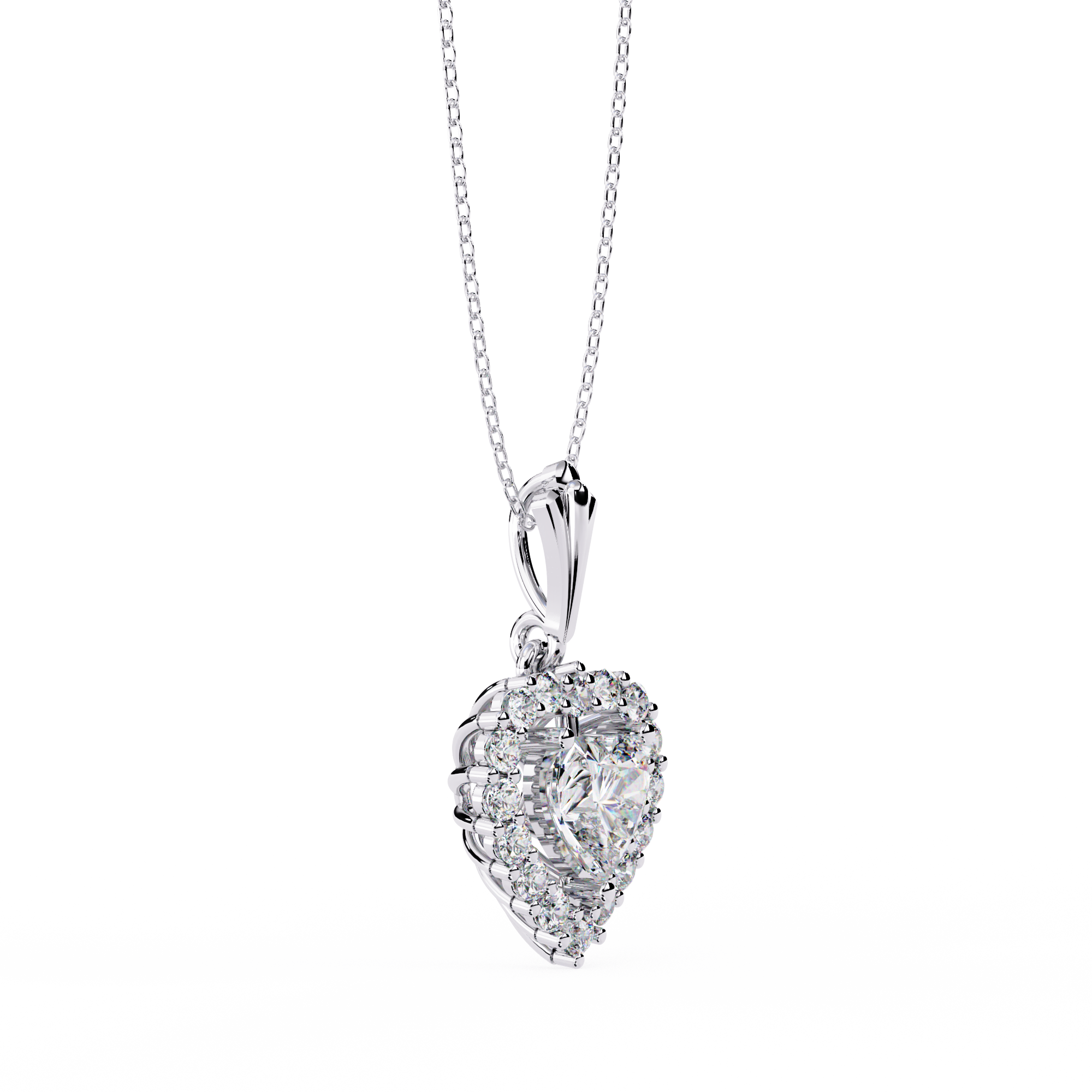Jojo Dazzling Heart Shape Necklace | 925 Sterling Silver