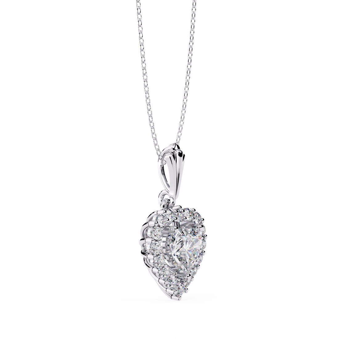 Jojo Dazzling Heart Shape Necklace | 925 Sterling Silver