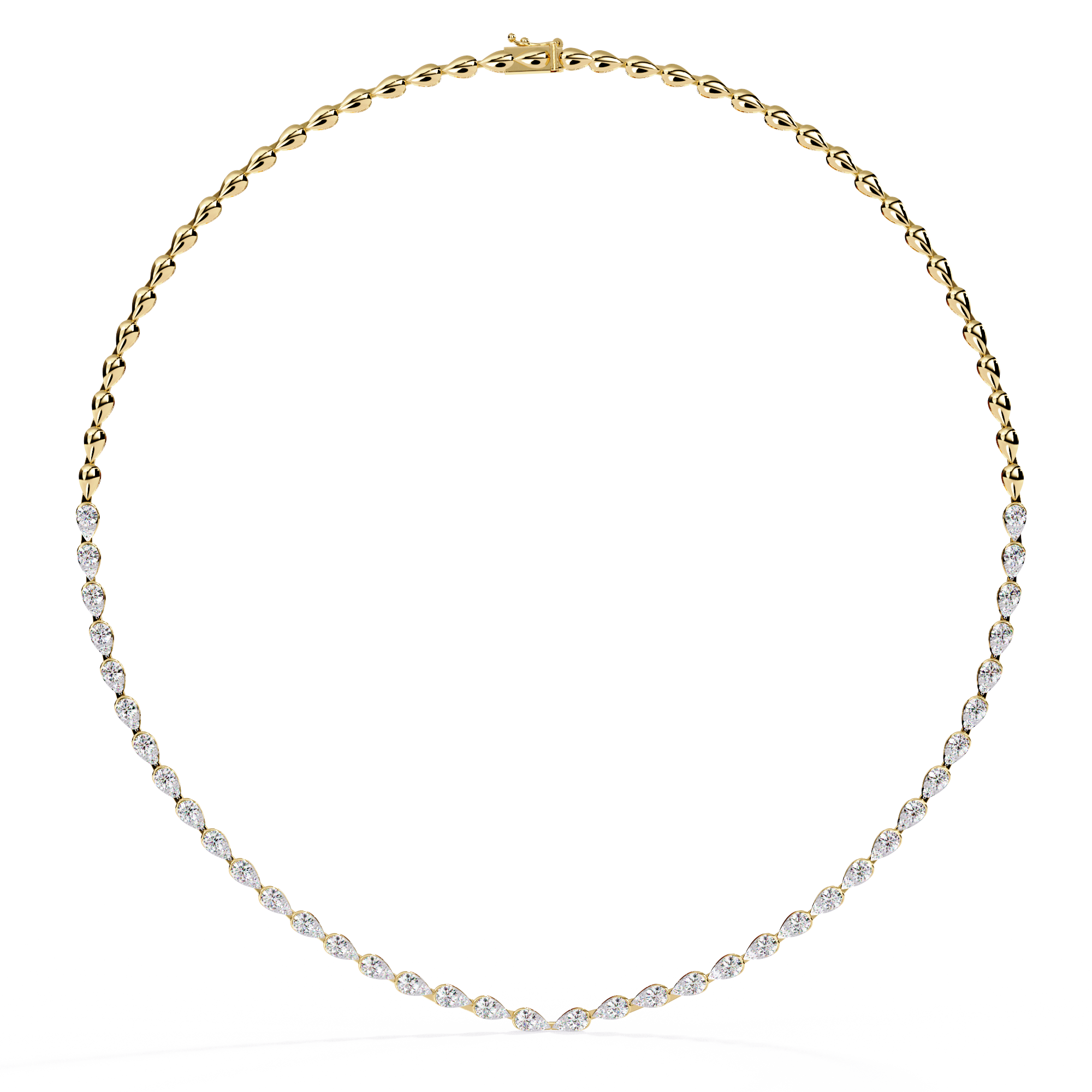 Sutra Elegant Pear Tennis Necklace | 925 Sterling Silver