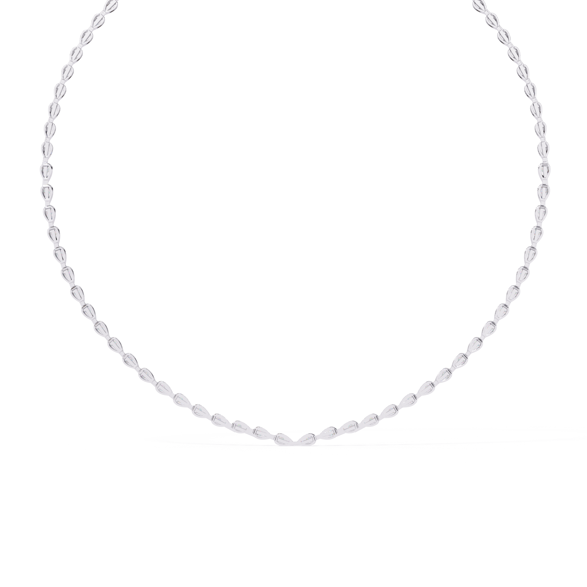 Sutra Elegant Pear Tennis Necklace | 925 Sterling Silver