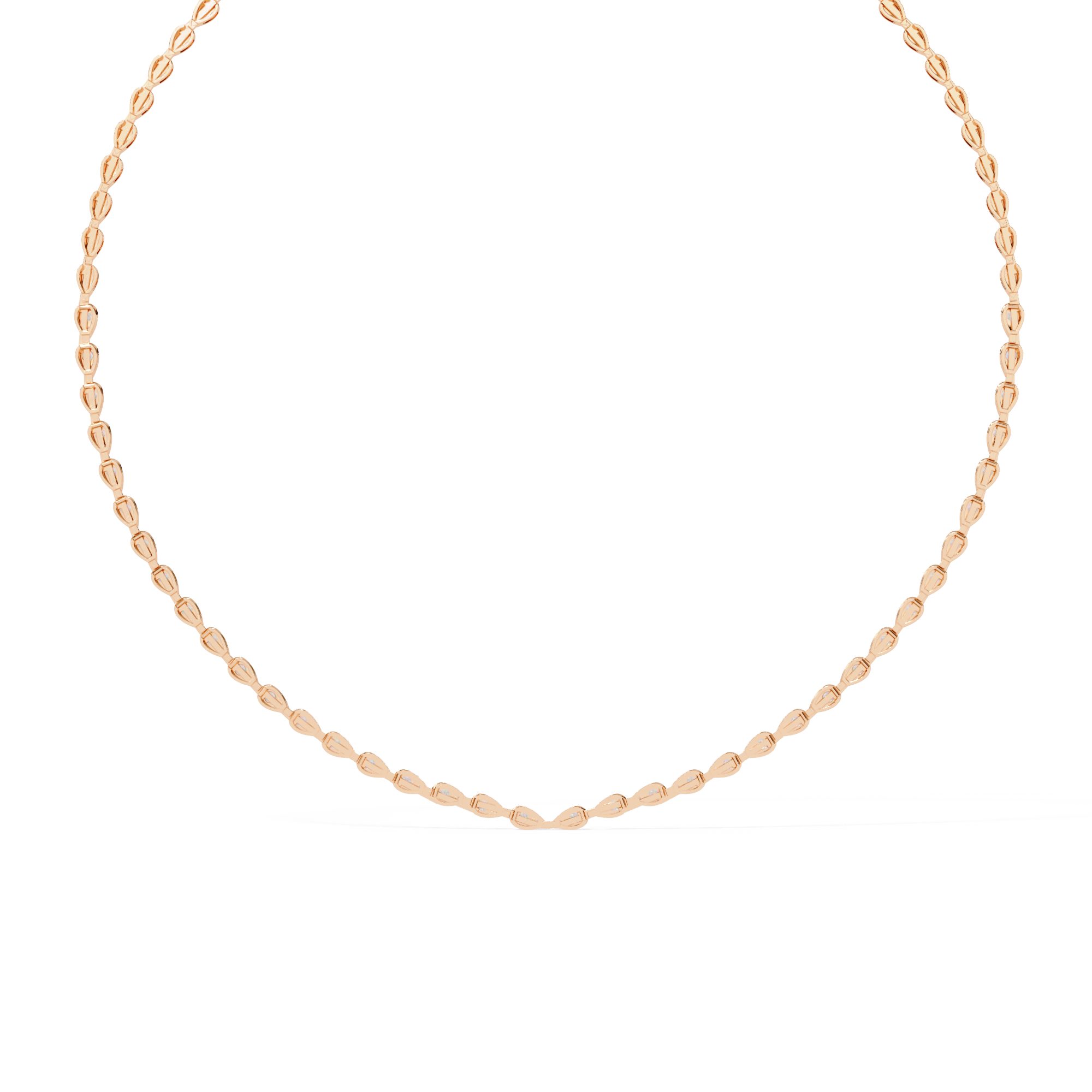 Sutra Elegant Pear Tennis Necklace | 925 Sterling Silver