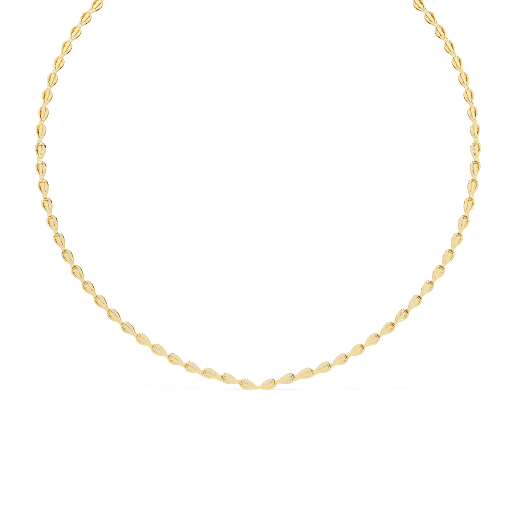 Sutra Elegant Pear Tennis Necklace | 925 Sterling Silver