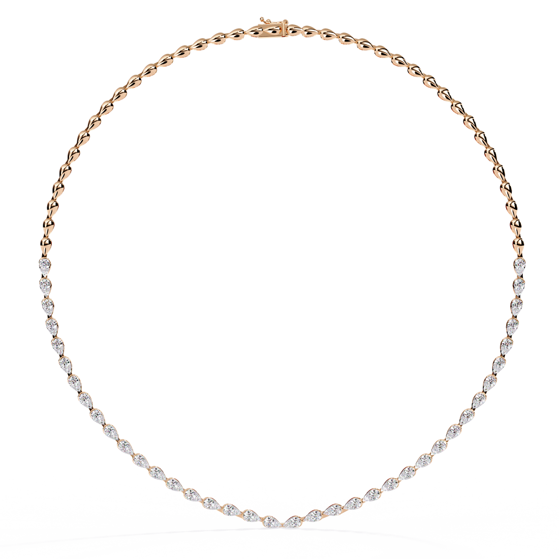 Sutra Elegant Pear Tennis Necklace | 925 Sterling Silver
