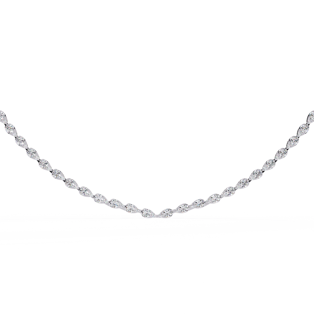 Sutra Elegant Pear Tennis Necklace | 925 Sterling Silver