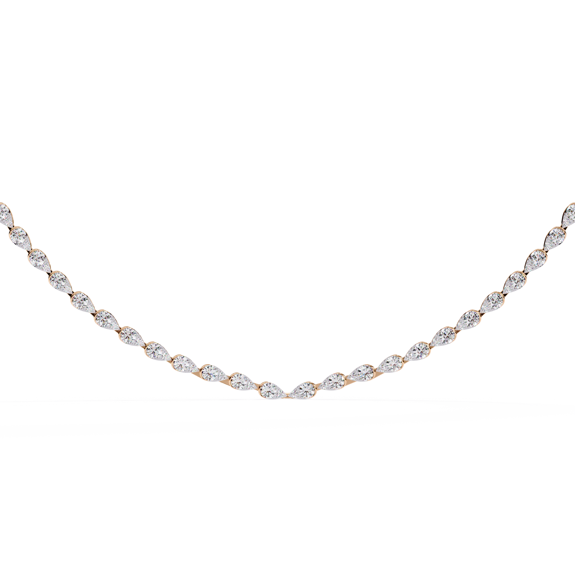 Sutra Elegant Pear Tennis Necklace | 925 Sterling Silver
