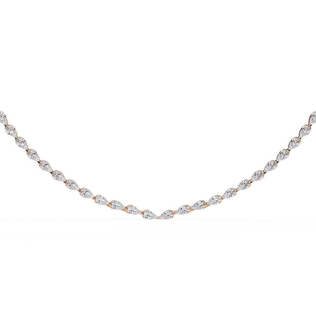 Sutra Elegant Pear Tennis Necklace | 925 Sterling Silver