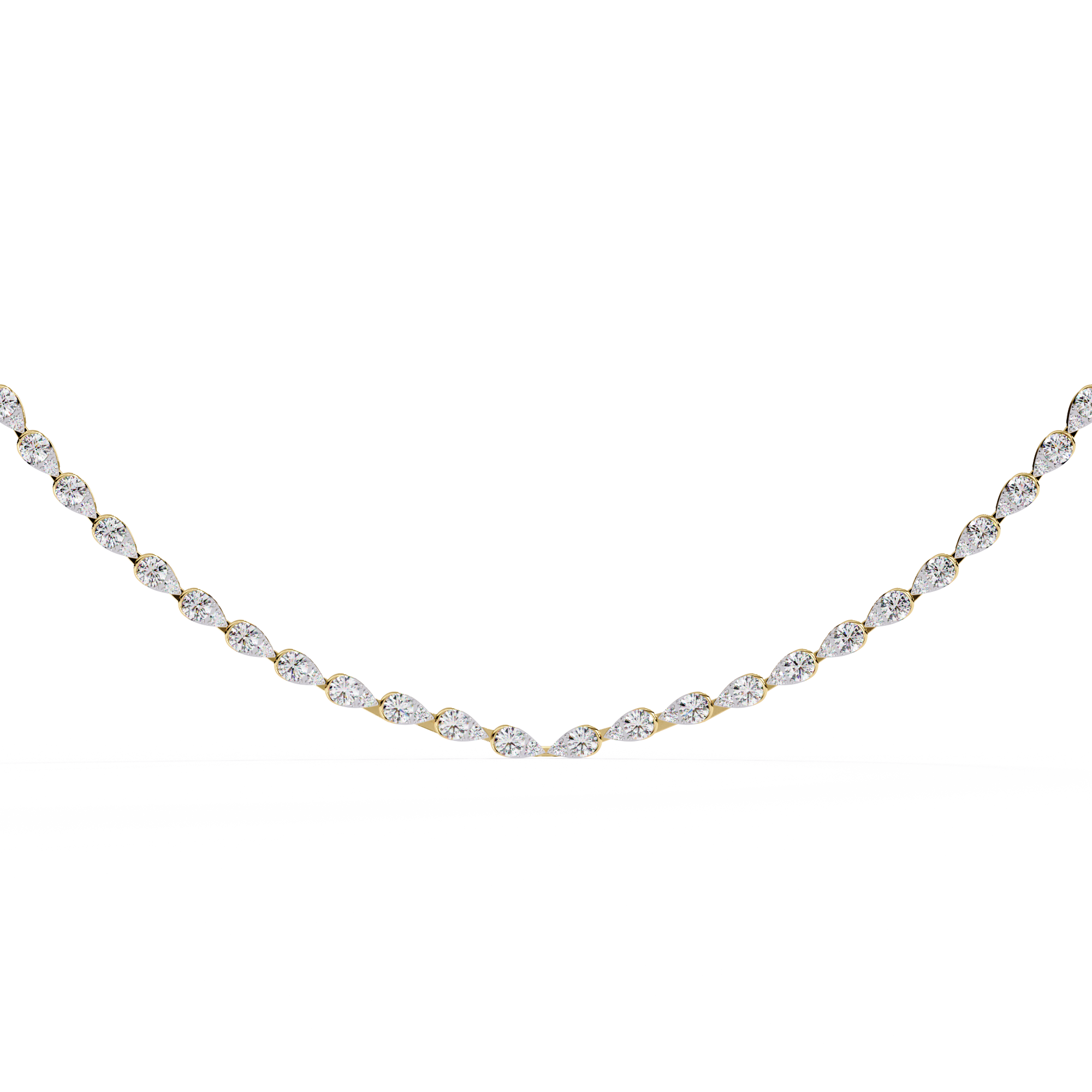 Sutra Elegant Pear Tennis Necklace | 925 Sterling Silver