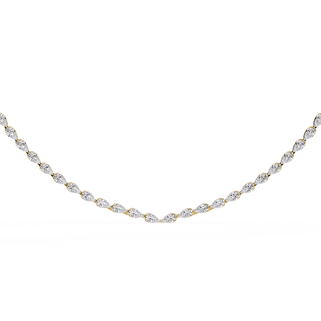 Sutra Elegant Pear Tennis Necklace | 925 Sterling Silver