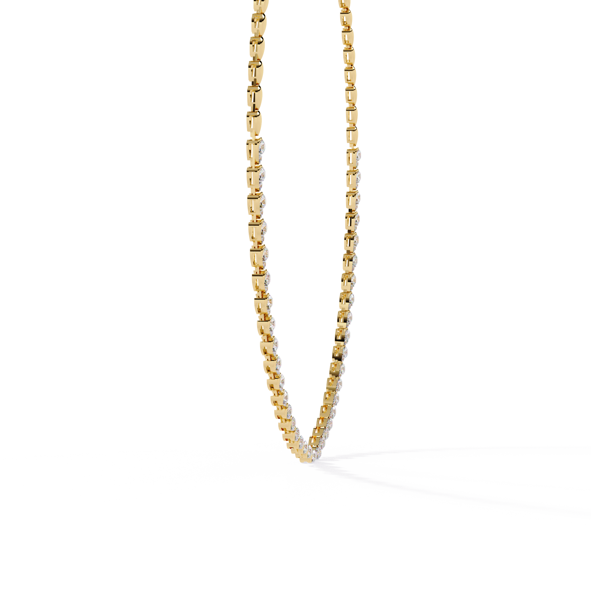 Sutra Elegant Pear Tennis Necklace | 925 Sterling Silver