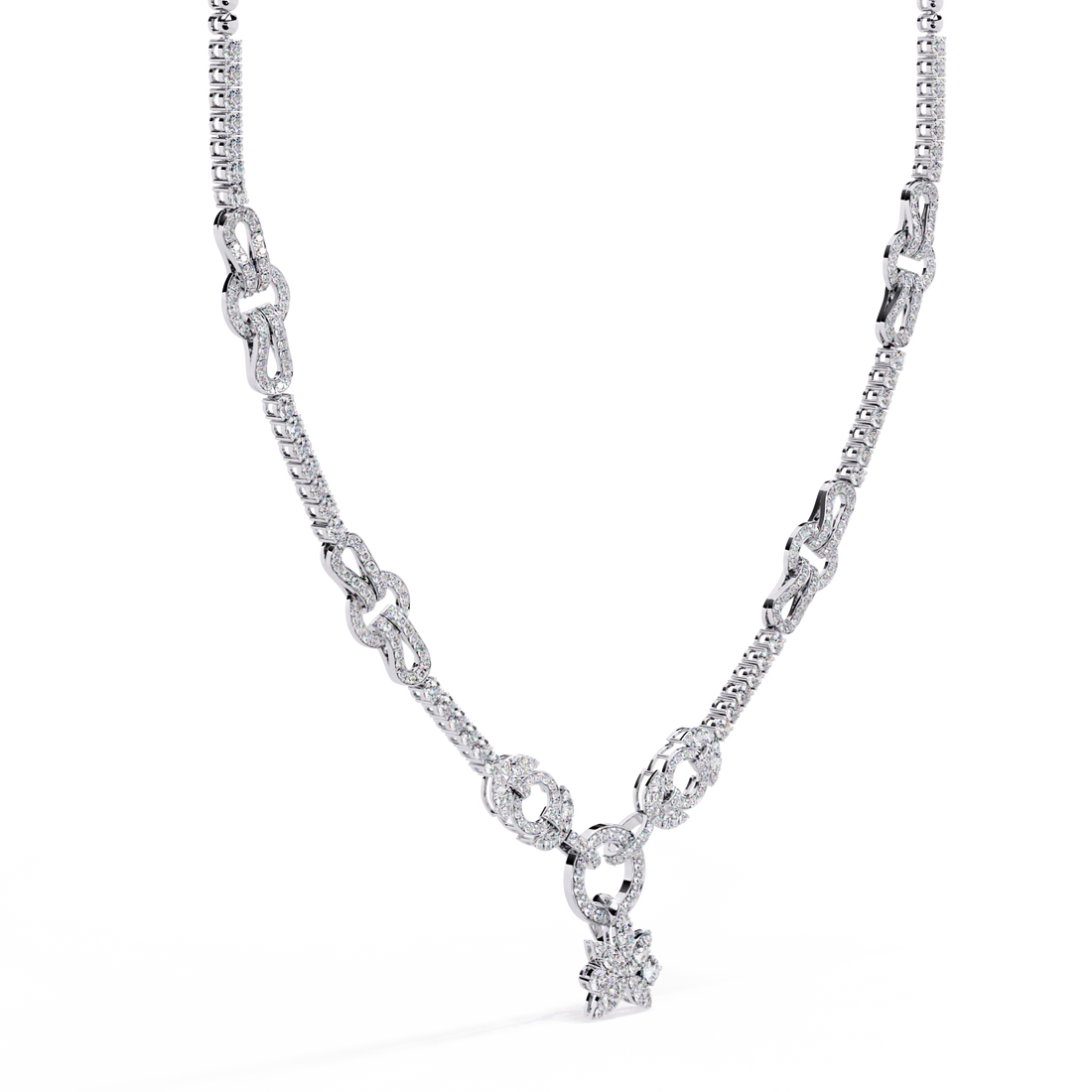 Eternal Knot Link Statement Necklace | 925 Sterling Silver
