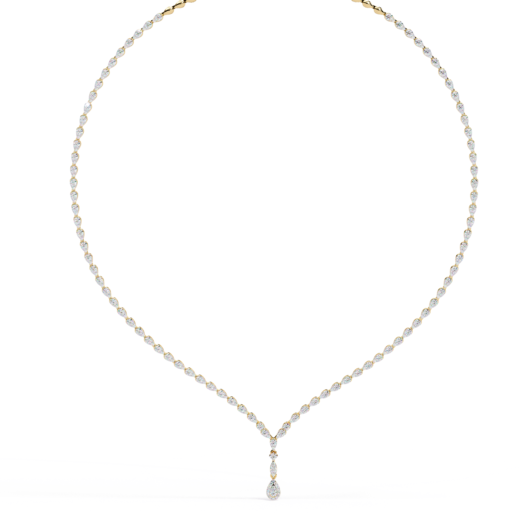 V-Drop Tennis Necklace | 925 Sterling Silver