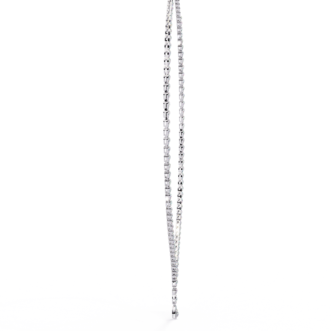 V-Drop Tennis Necklace | 925 Sterling Silver