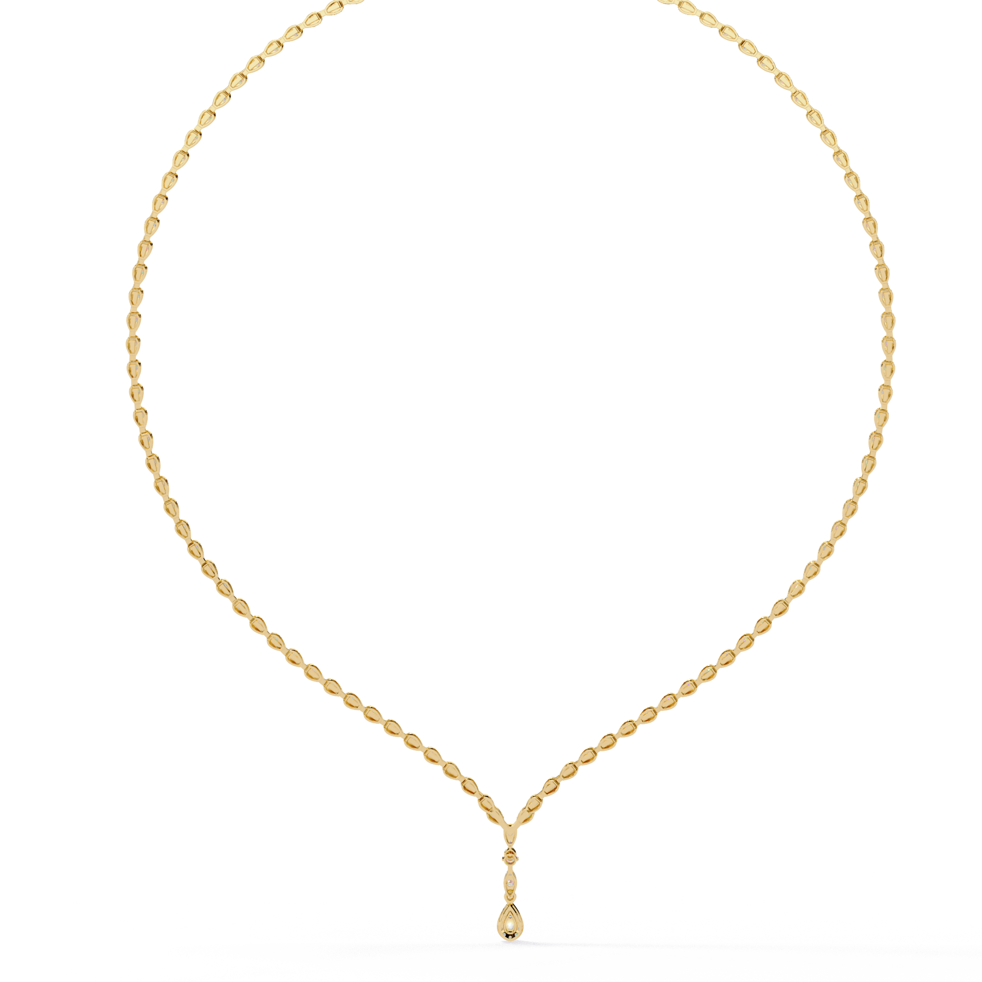 V-Drop Tennis Necklace | 925 Sterling Silver