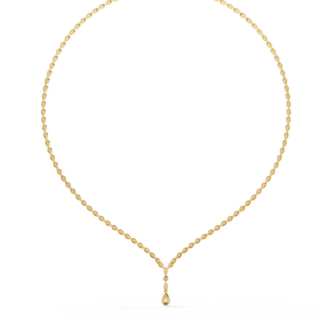 V-Drop Tennis Necklace | 925 Sterling Silver