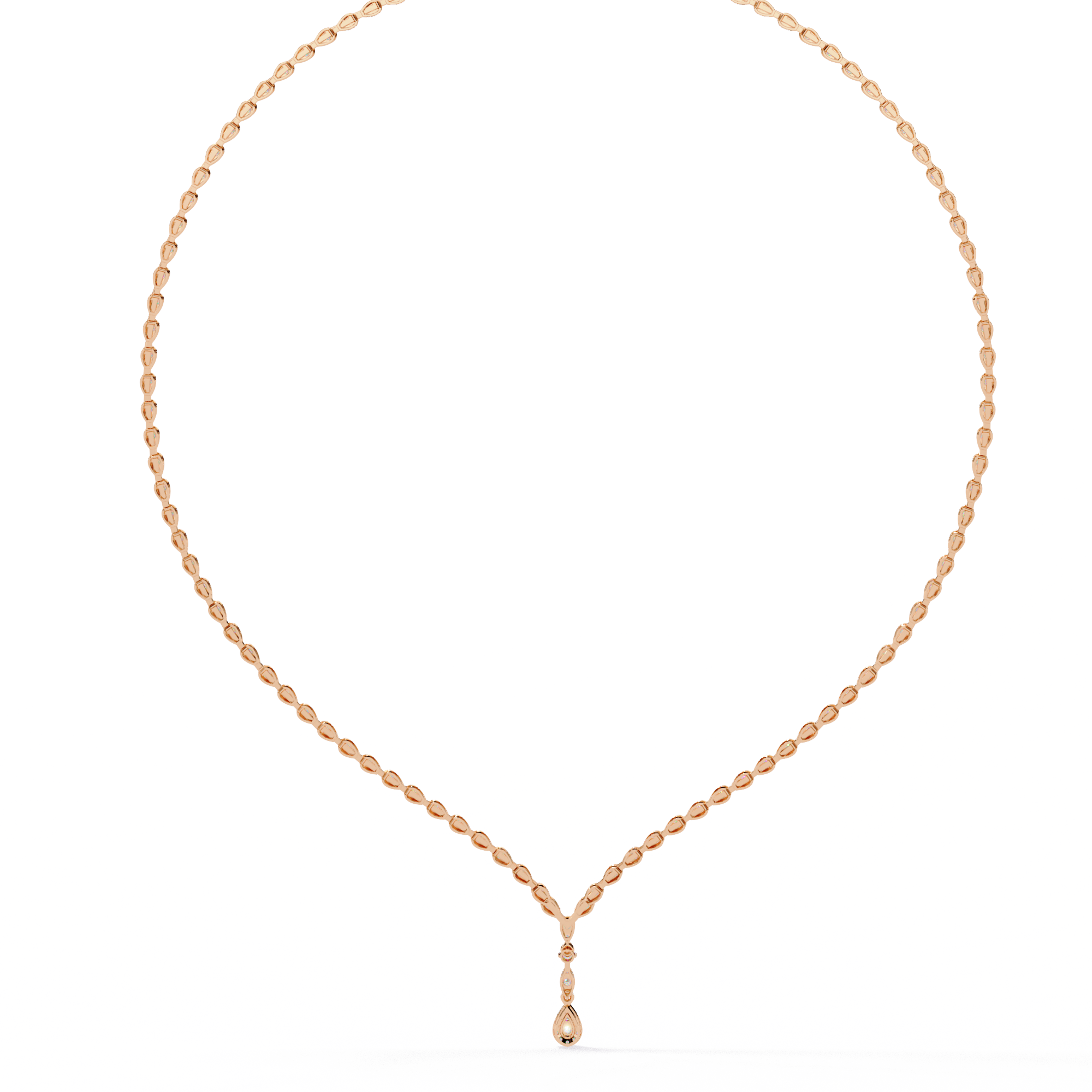 V-Drop Tennis Necklace | 925 Sterling Silver