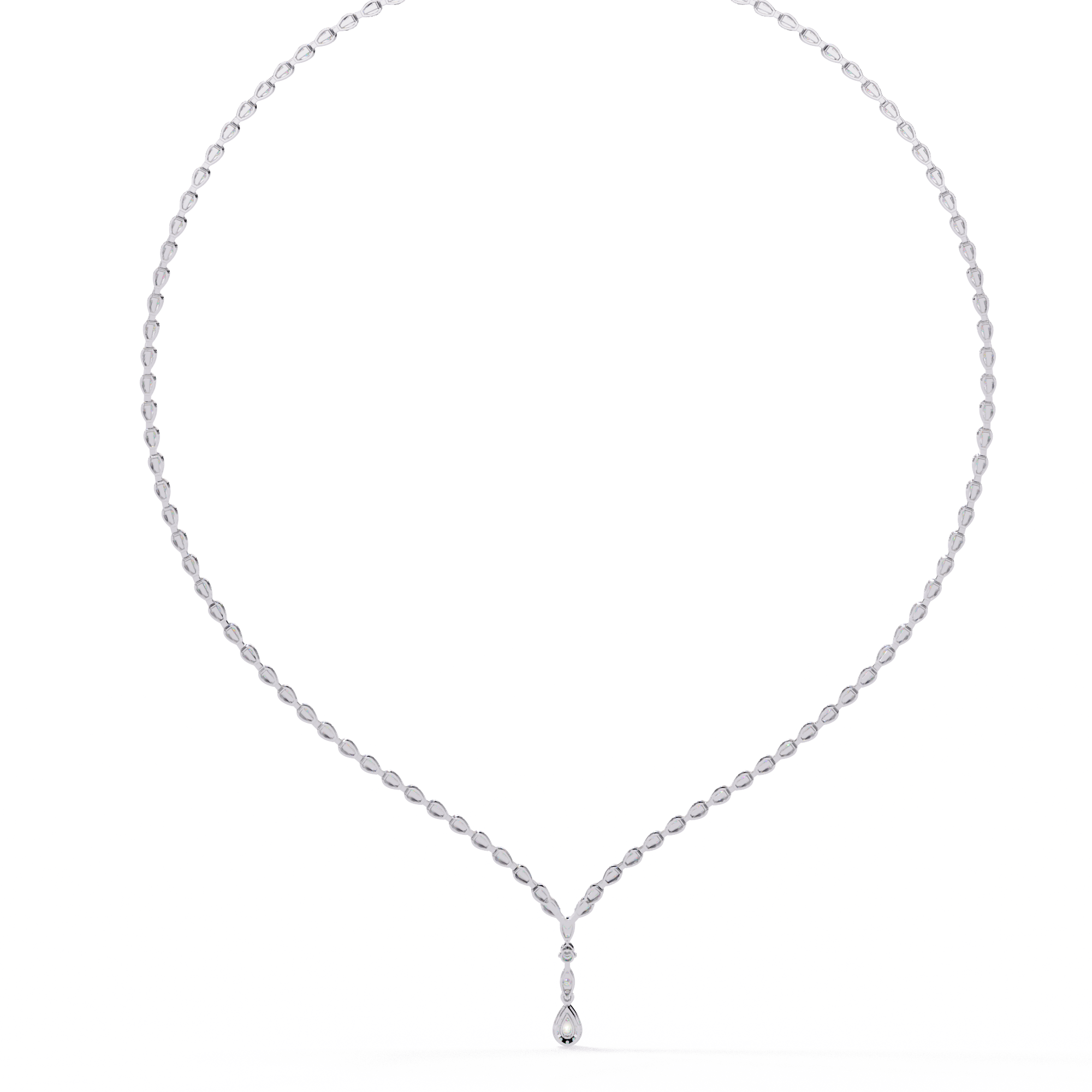 V-Drop Tennis Necklace | 925 Sterling Silver