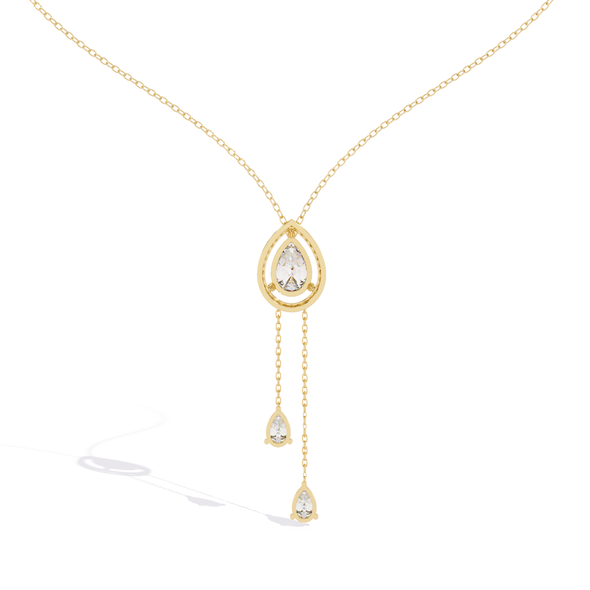 Double Drop Natural Pendant Necklace | 925 Sterling Silver