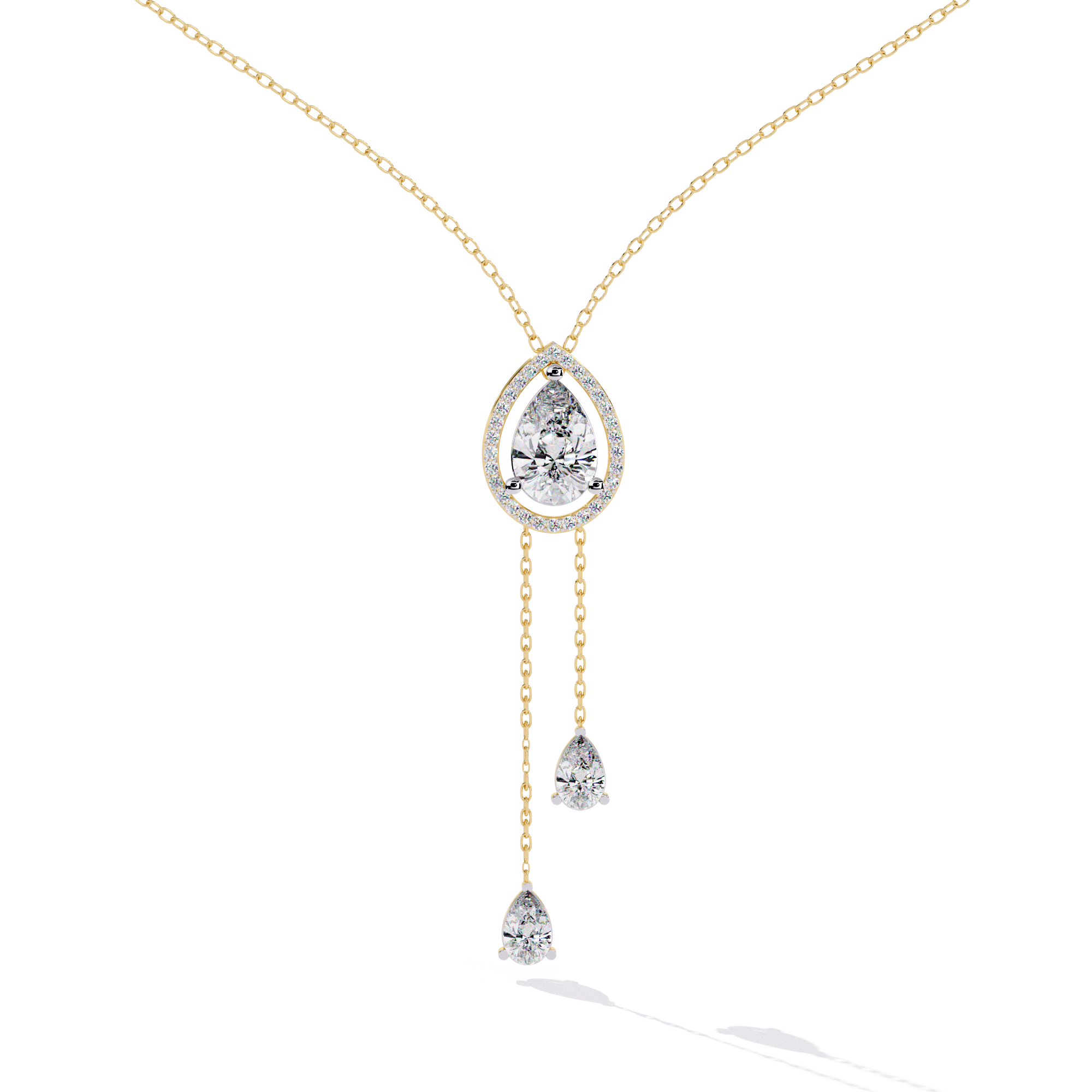 Double Drop Natural Pendant Necklace | 925 Sterling Silver