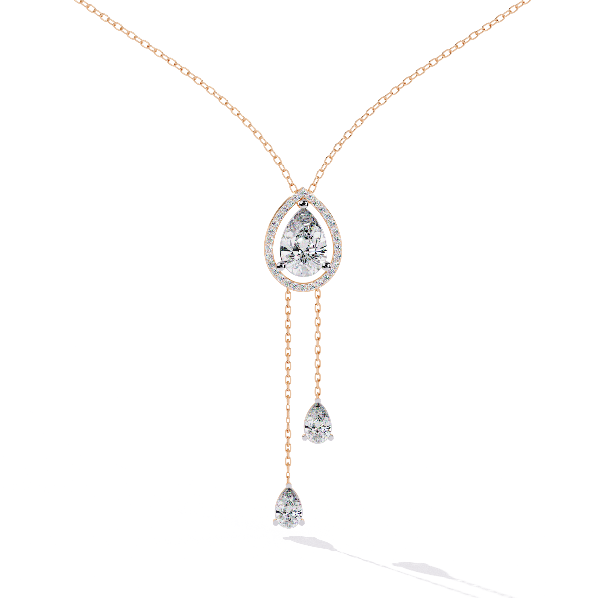 Double Drop Natural Pendant Necklace | 925 Sterling Silver