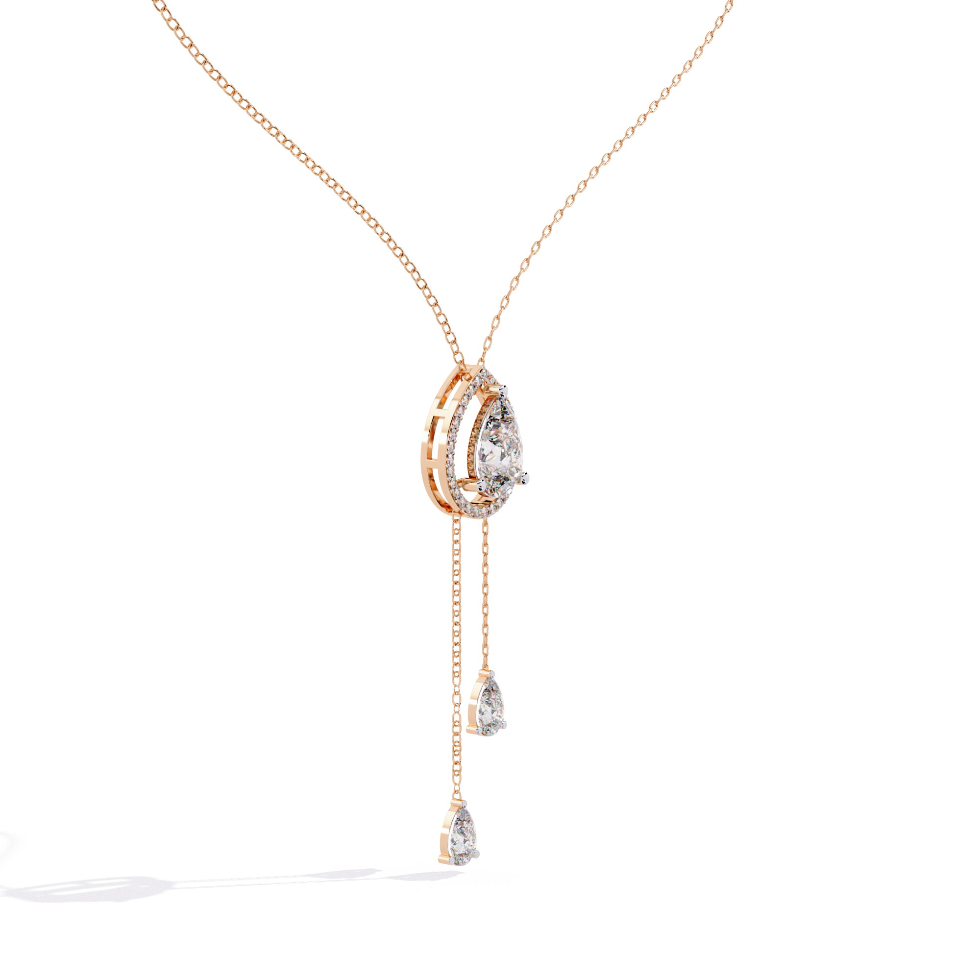 Double Drop Natural Pendant Necklace | 925 Sterling Silver