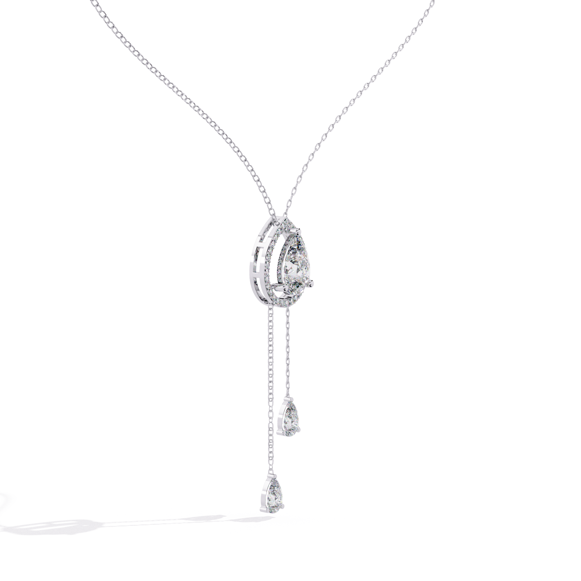 Double Drop Natural Pendant Necklace | 925 Sterling Silver