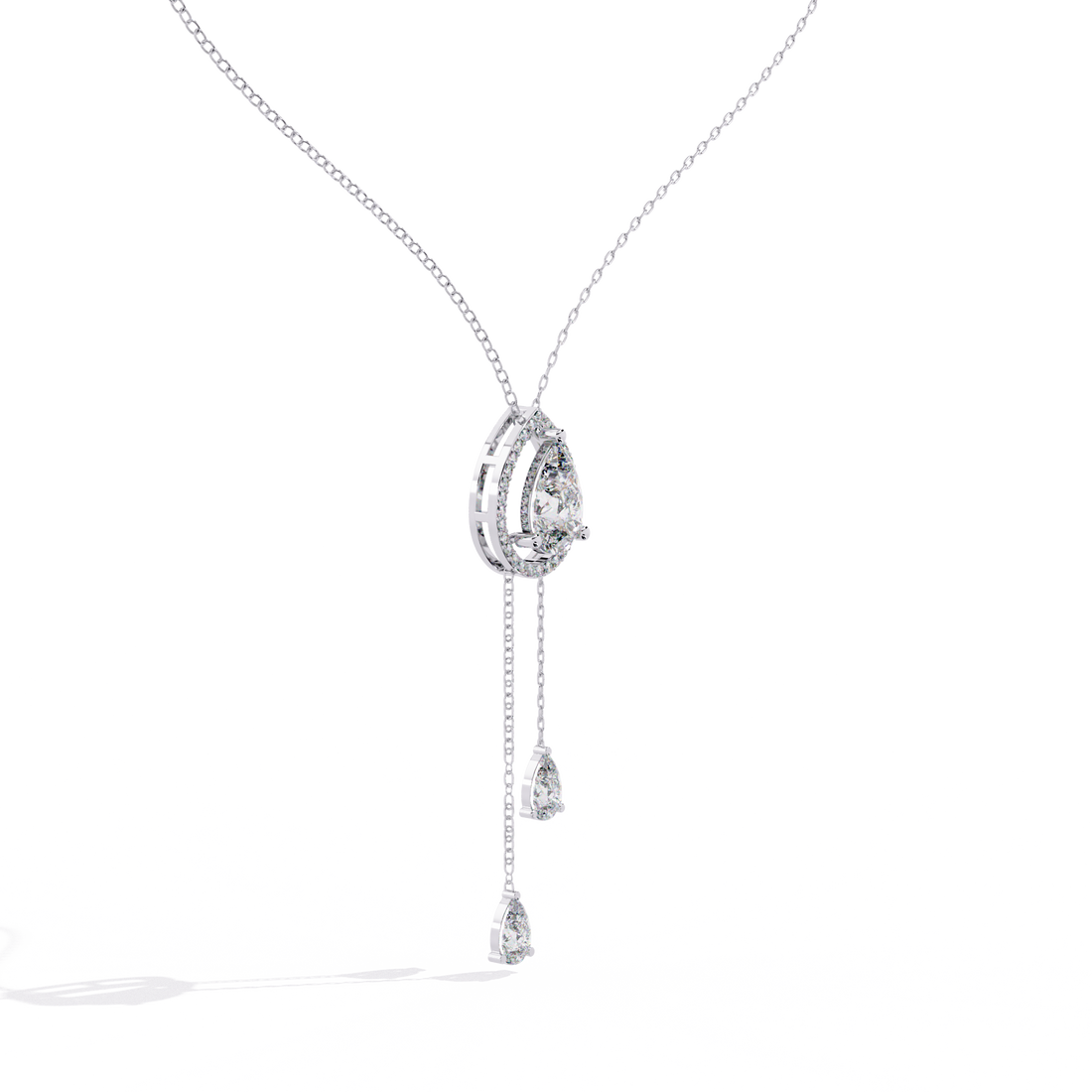 Double Drop Natural Pendant Necklace | 925 Sterling Silver