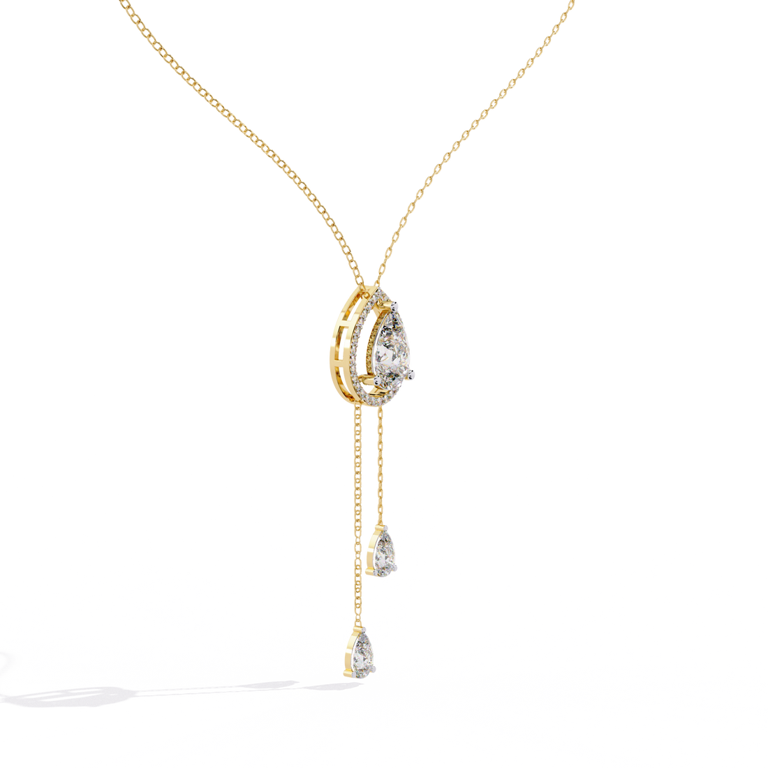 Double Drop Natural Pendant Necklace | 925 Sterling Silver
