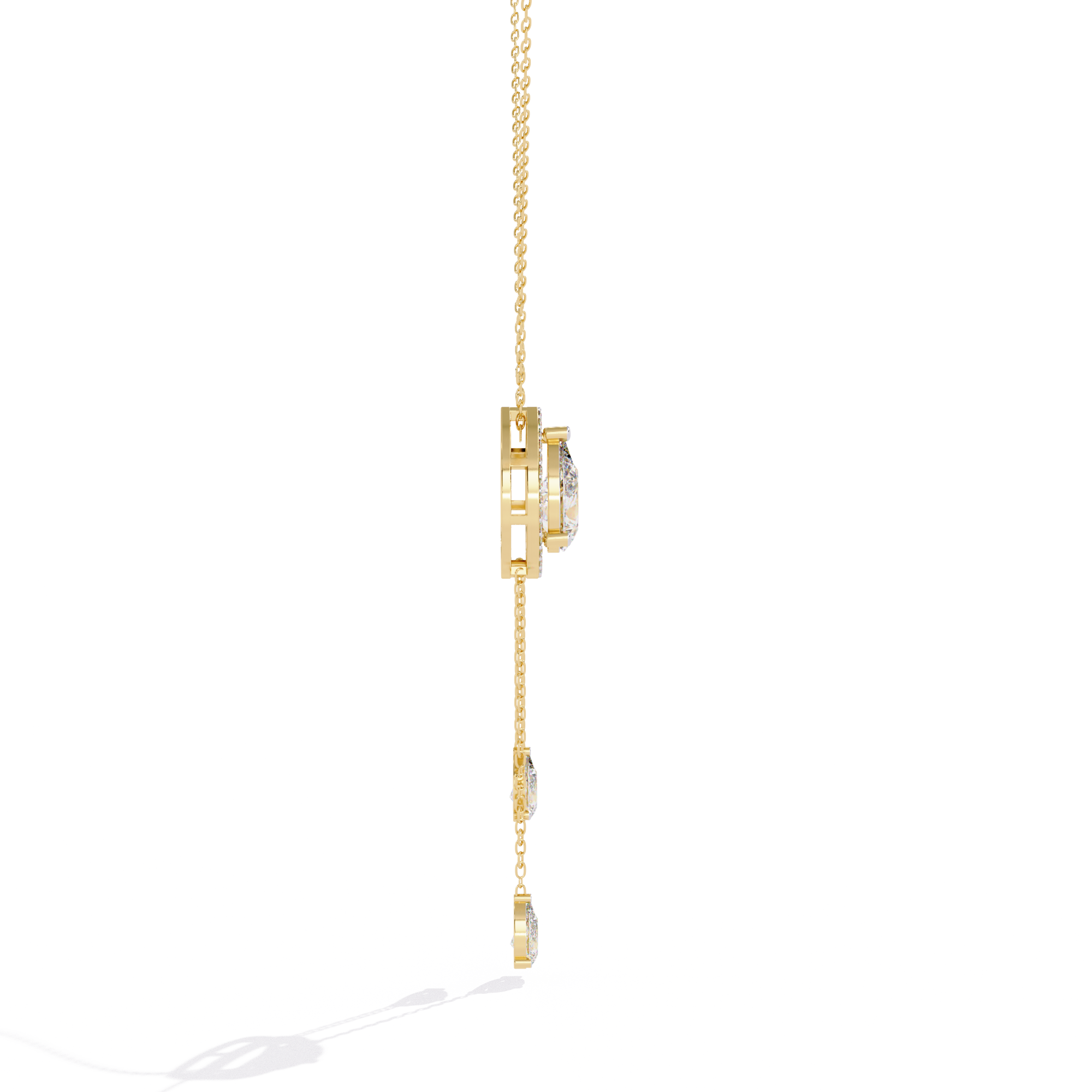 Double Drop Natural Pendant Necklace | 925 Sterling Silver