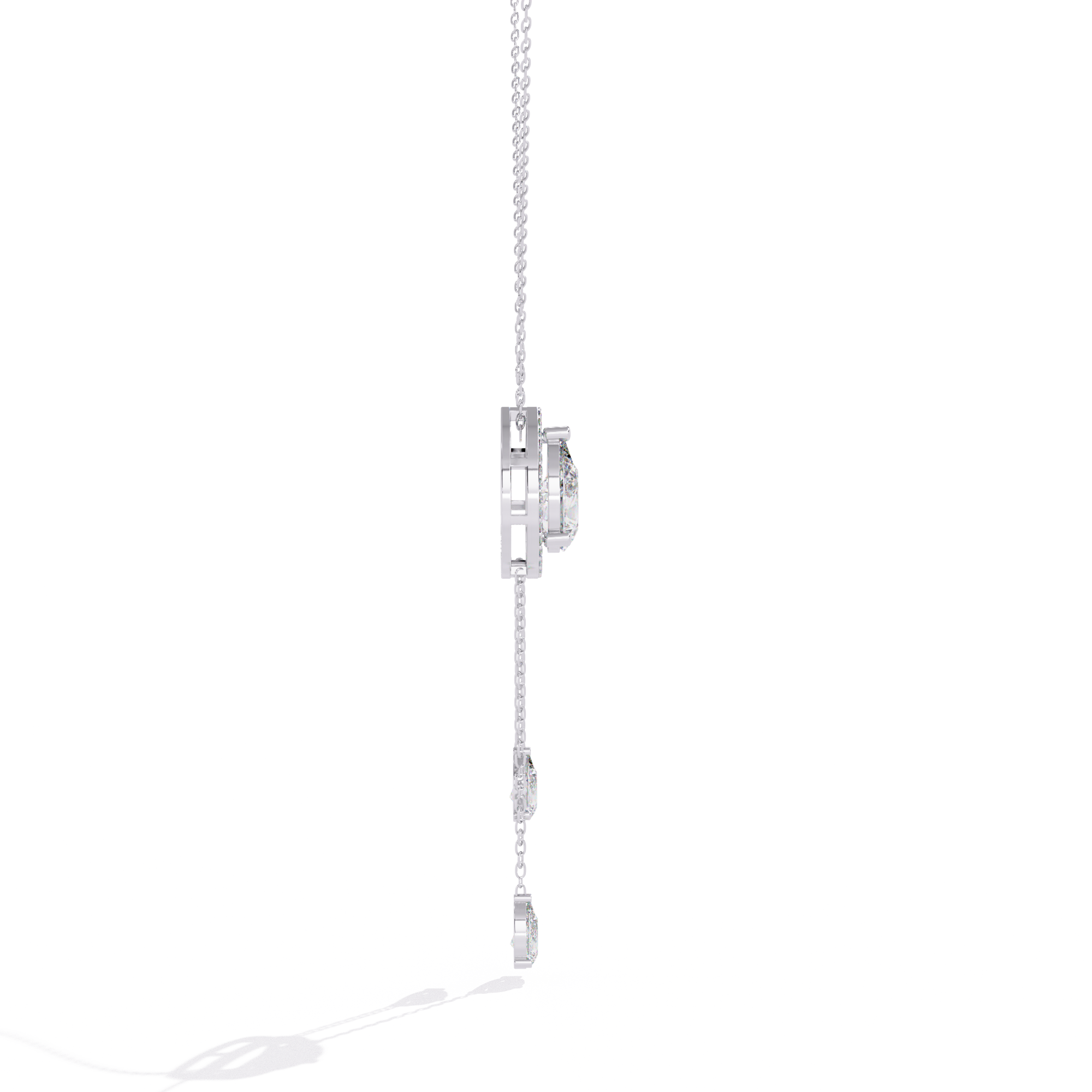 Double Drop Natural Pendant Necklace | 925 Sterling Silver