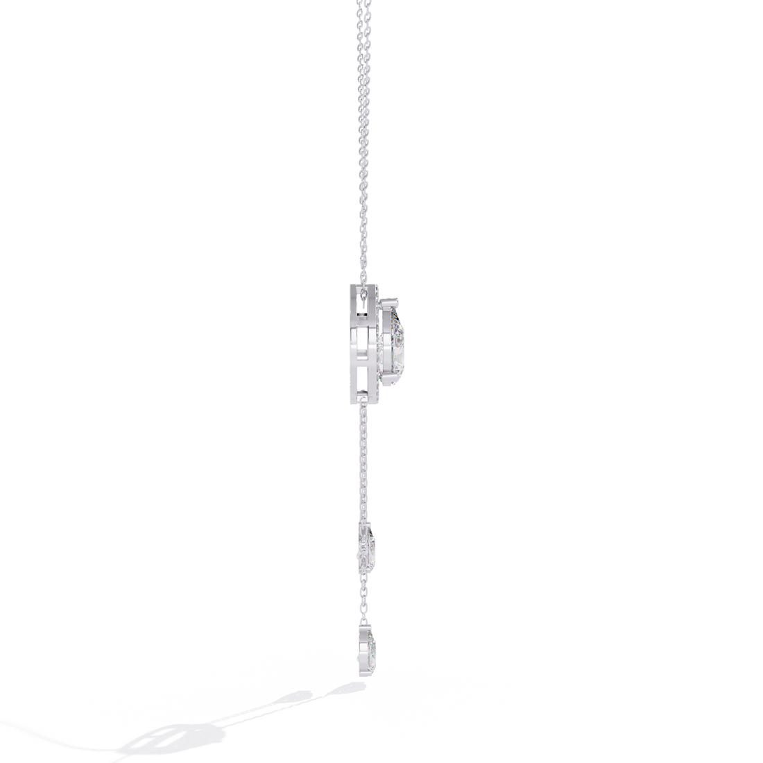 Double Drop Natural Pendant Necklace | 925 Sterling Silver