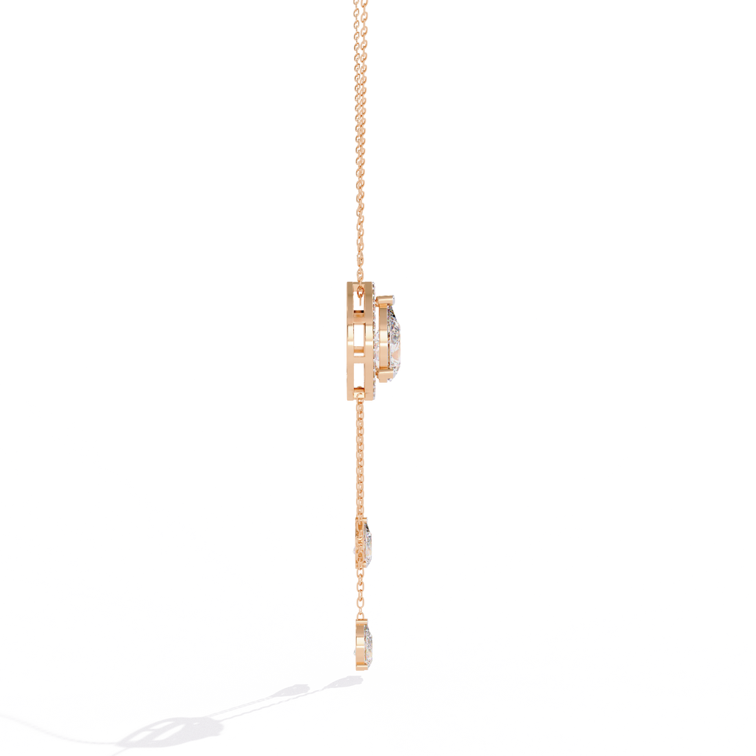 Double Drop Natural Pendant Necklace | 925 Sterling Silver