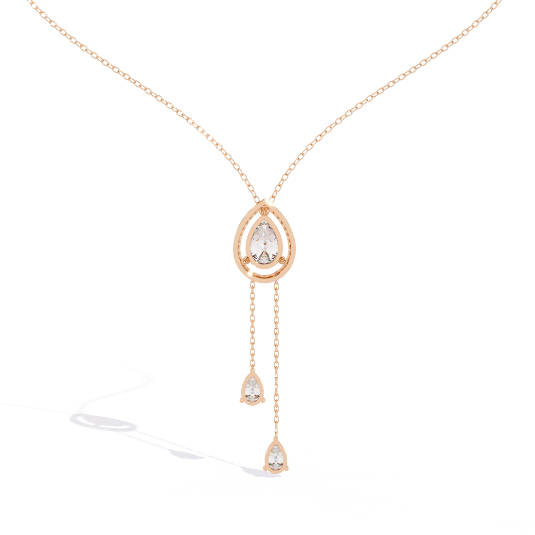Double Drop Natural Pendant Necklace | 925 Sterling Silver