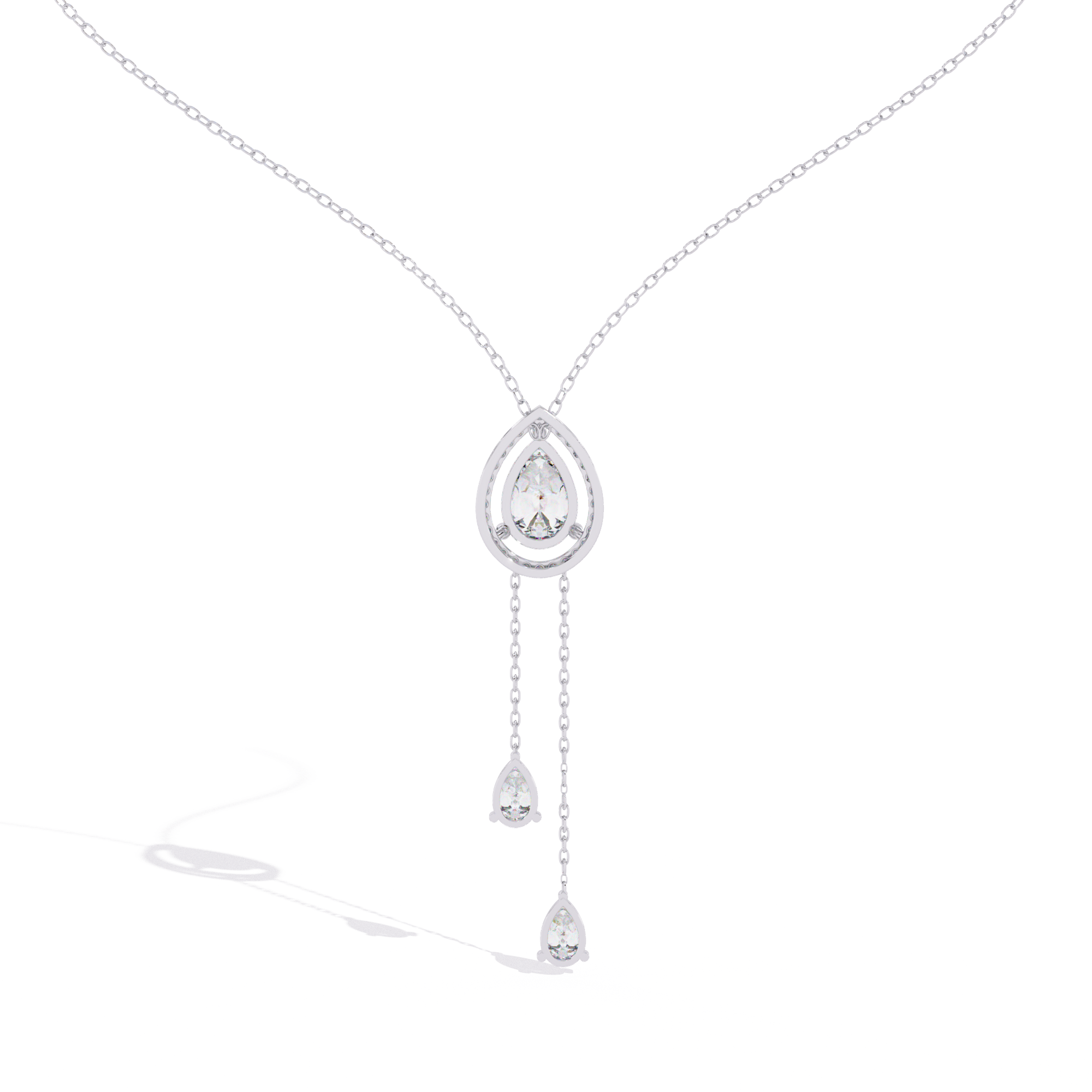 Double Drop Natural Pendant Necklace | 925 Sterling Silver