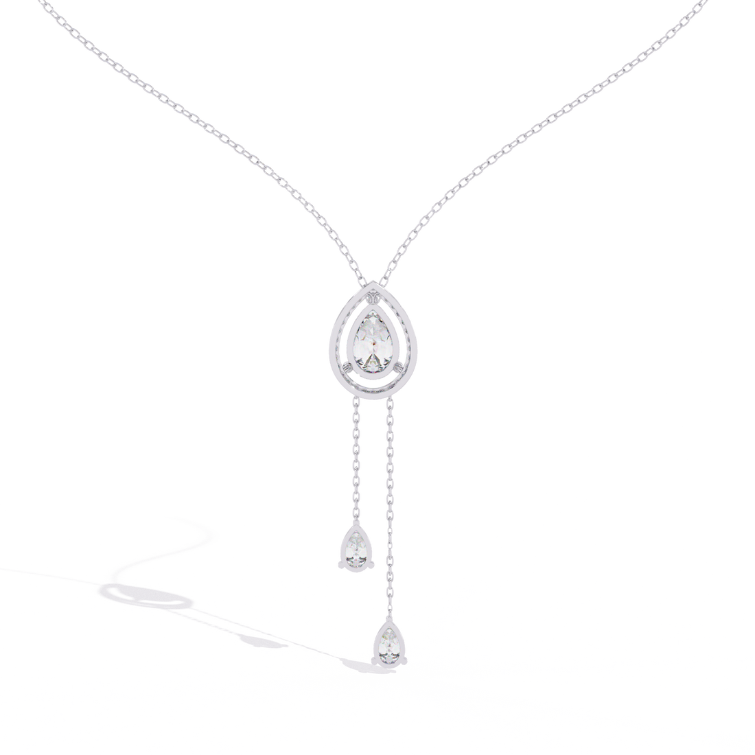 Double Drop Natural Pendant Necklace | 925 Sterling Silver