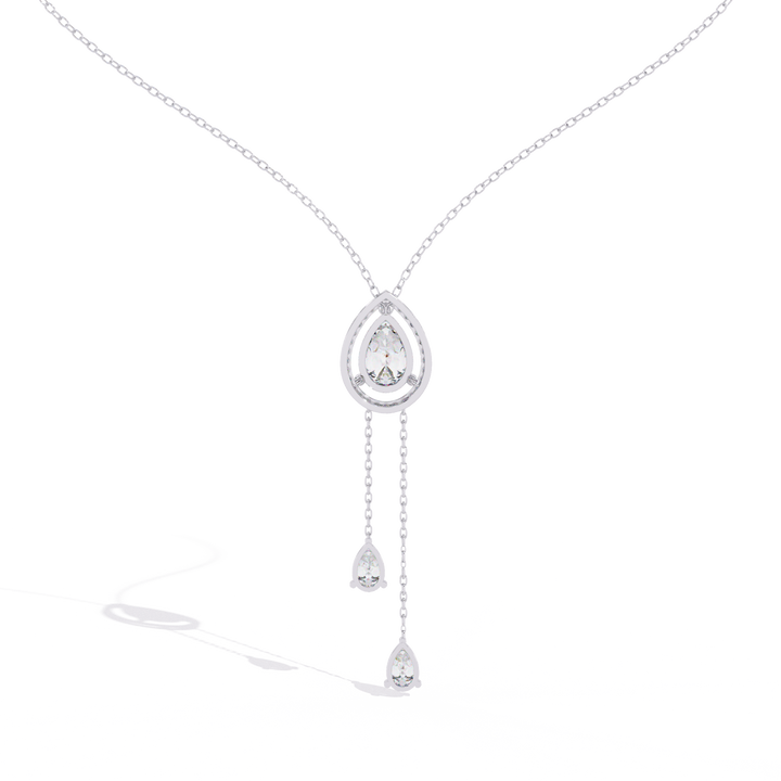 Double Drop Natural Pendant Necklace | 925 Sterling Silver