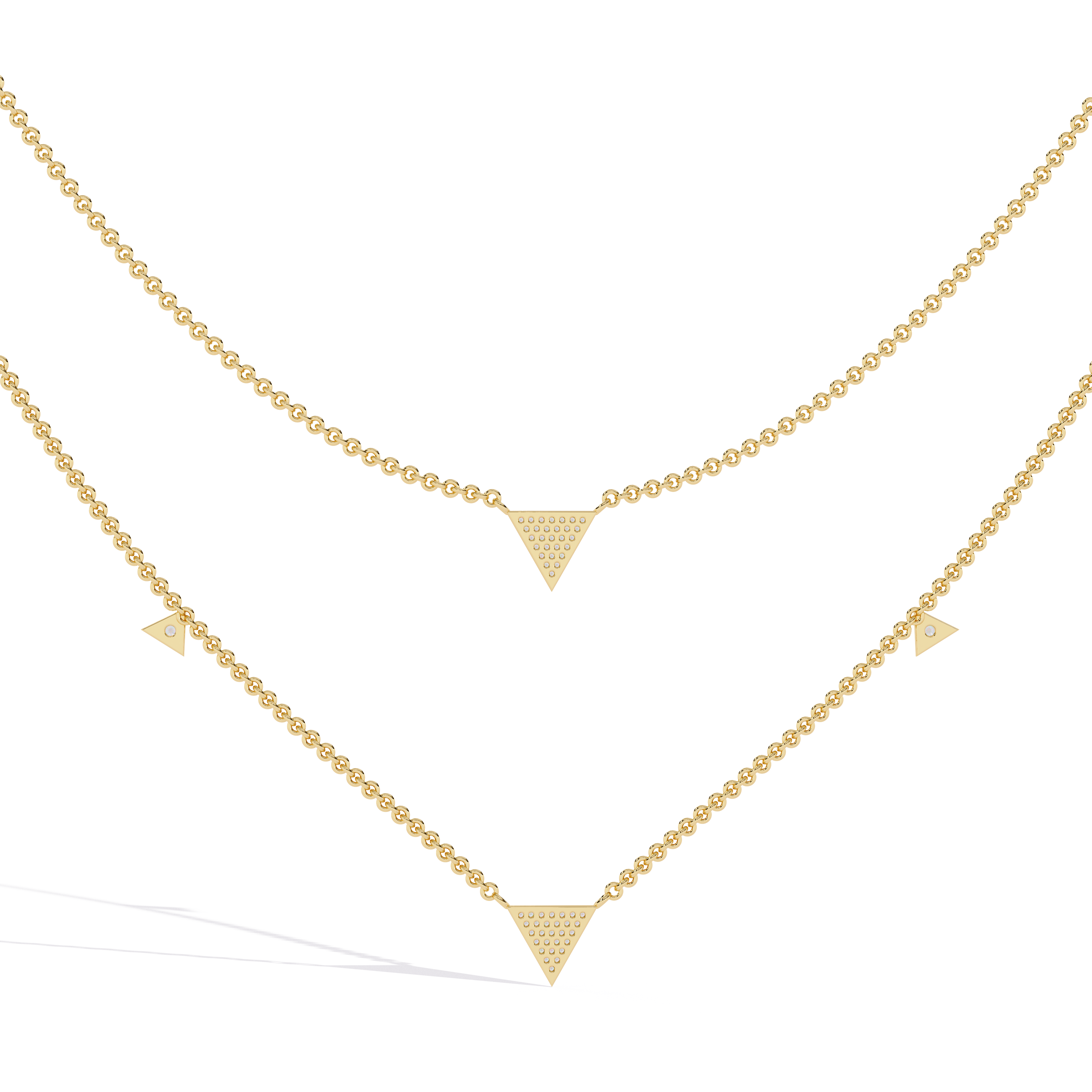 Layered Geometric Triangle Necklace | 925 Sterling Silver