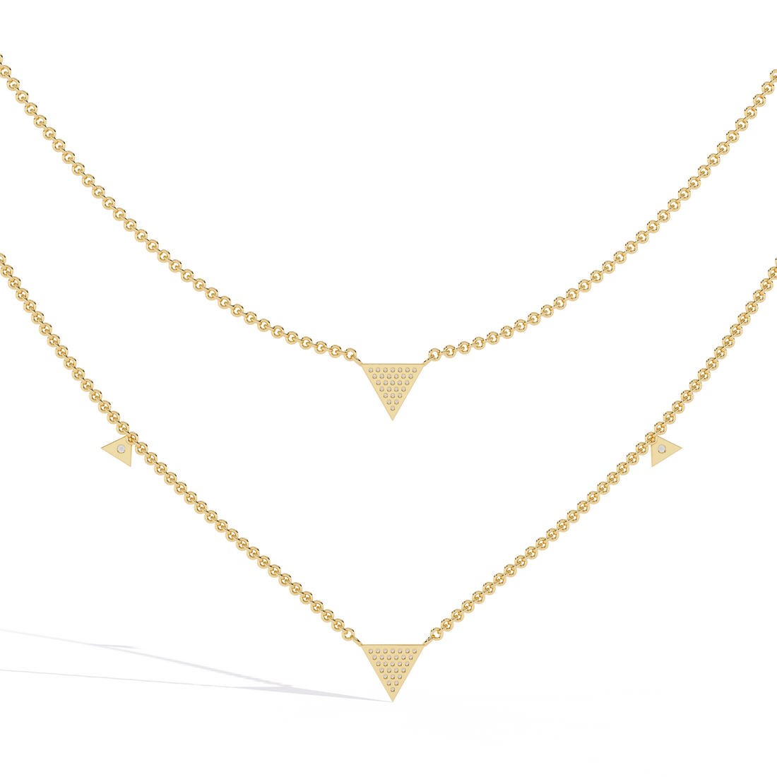 Layered Geometric Triangle Necklace | 925 Sterling Silver