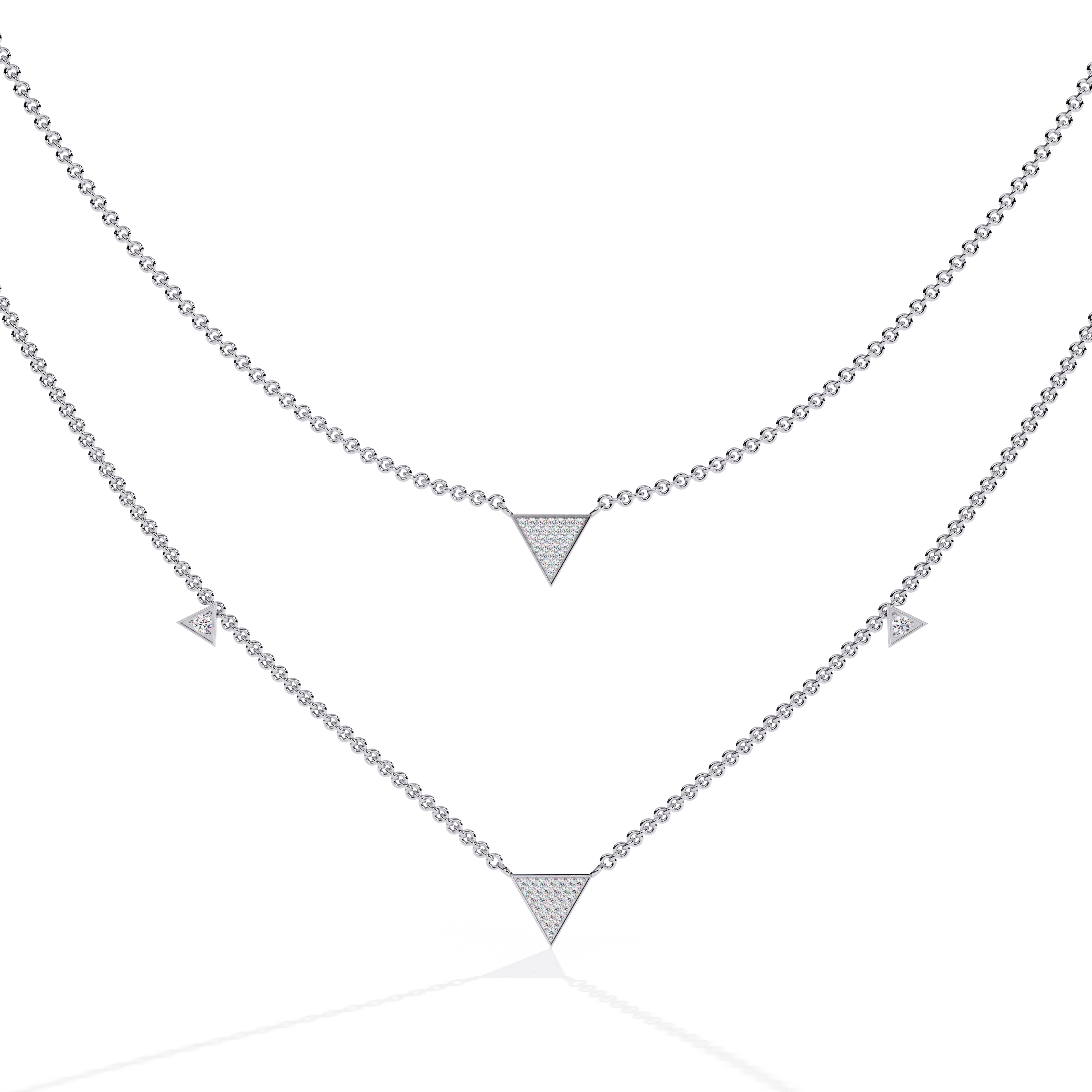 Layered Geometric Triangle Necklace | 925 Sterling Silver