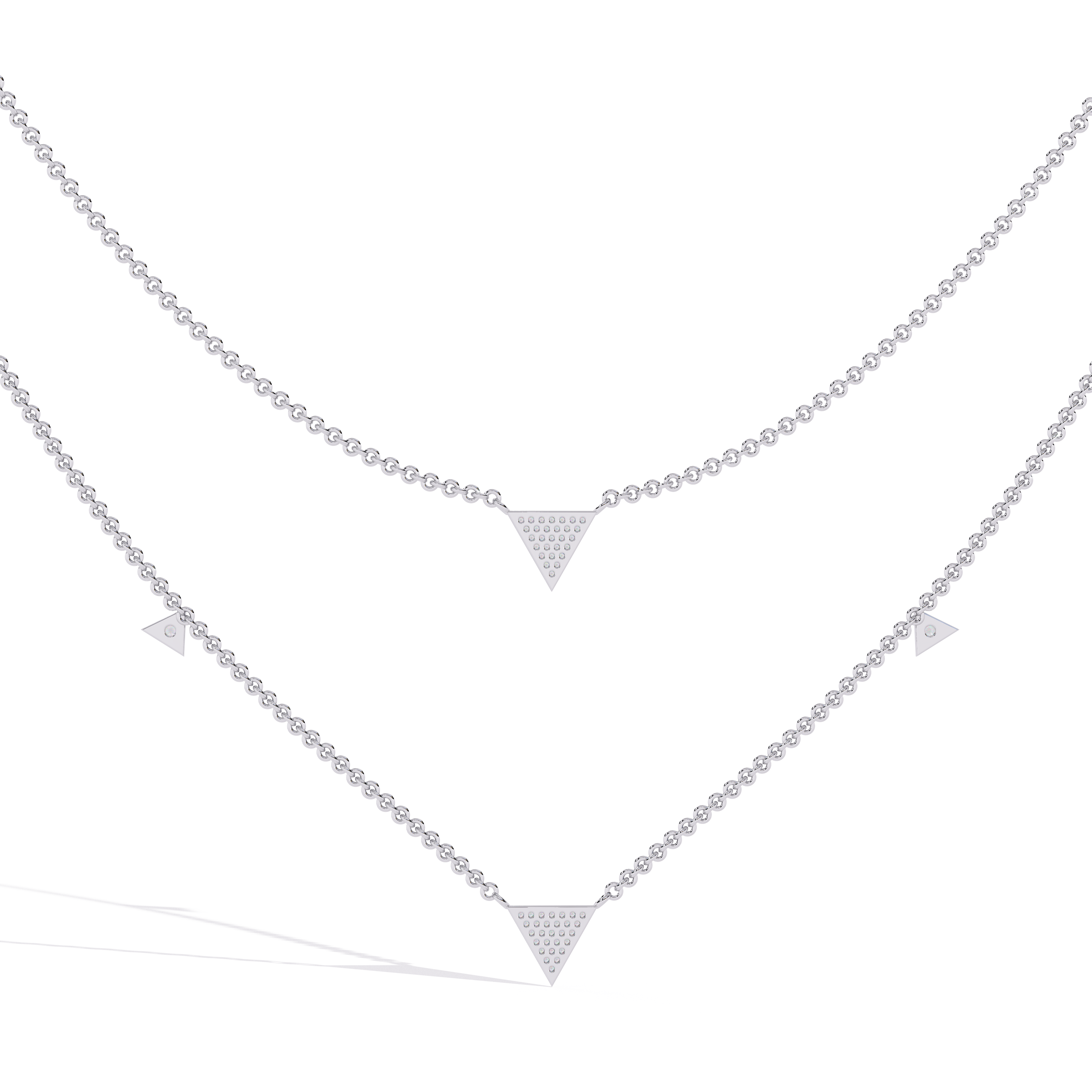 Layered Geometric Triangle Necklace | 925 Sterling Silver