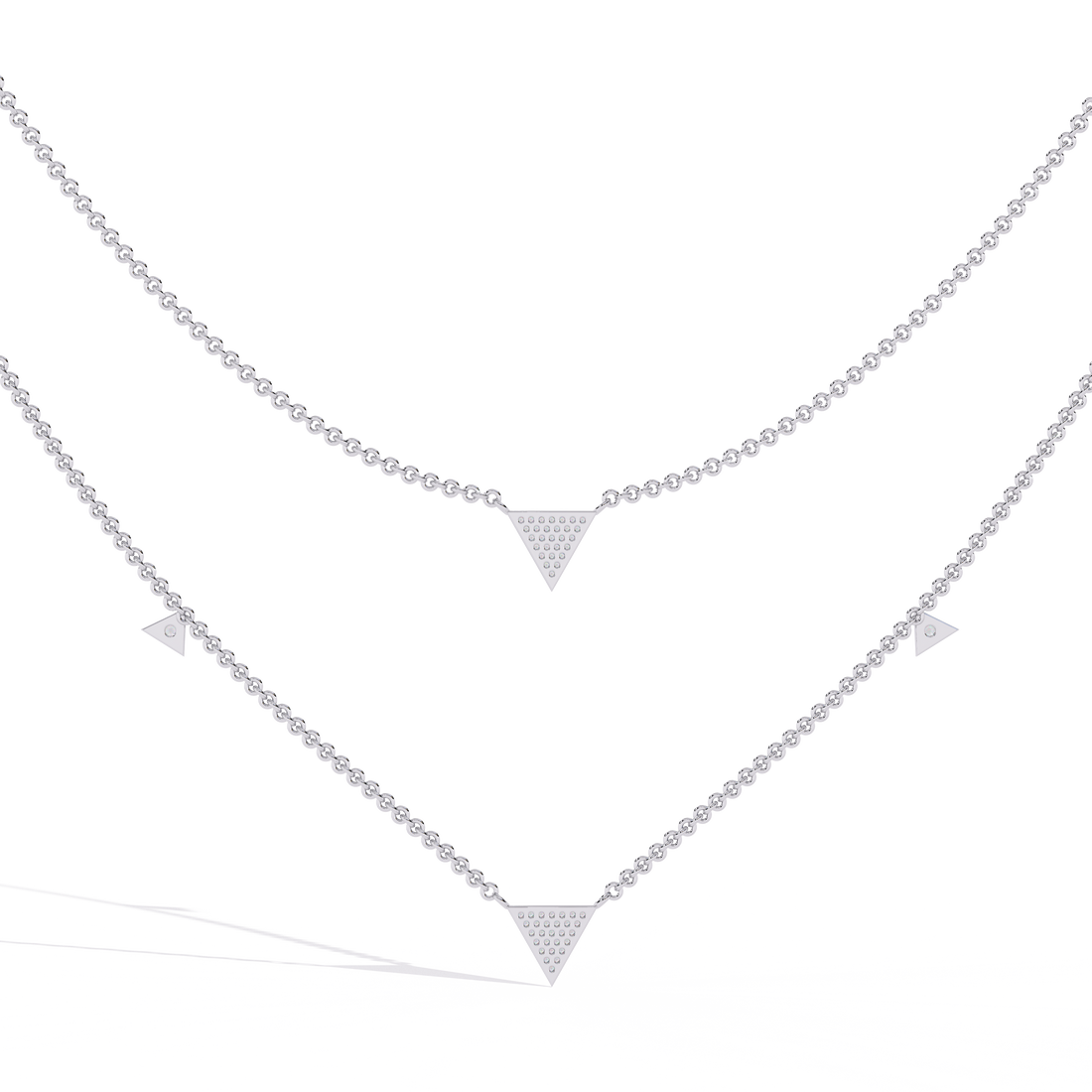Layered Geometric Triangle Necklace | 925 Sterling Silver