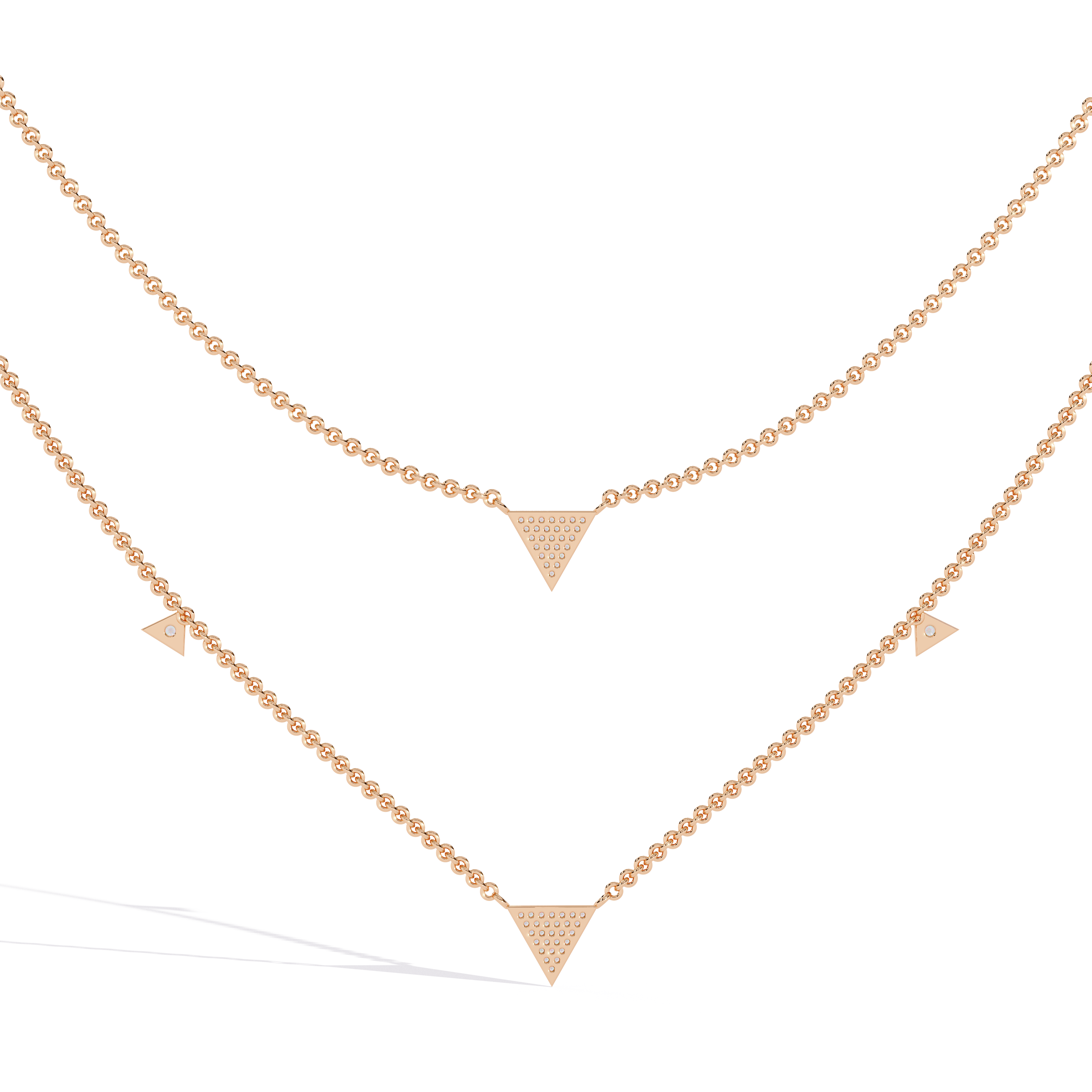 Layered Geometric Triangle Necklace | 925 Sterling Silver