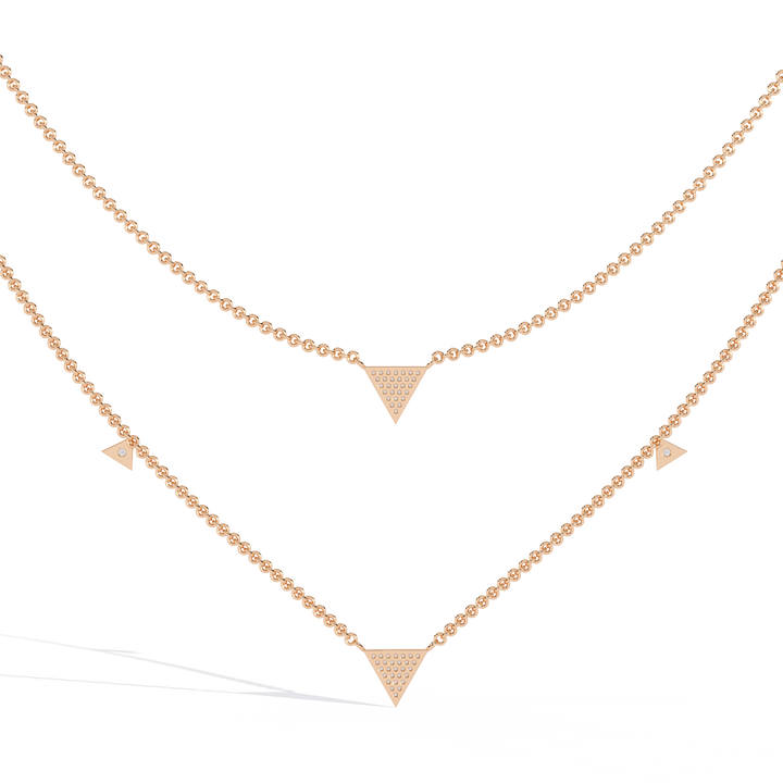Layered Geometric Triangle Necklace | 925 Sterling Silver