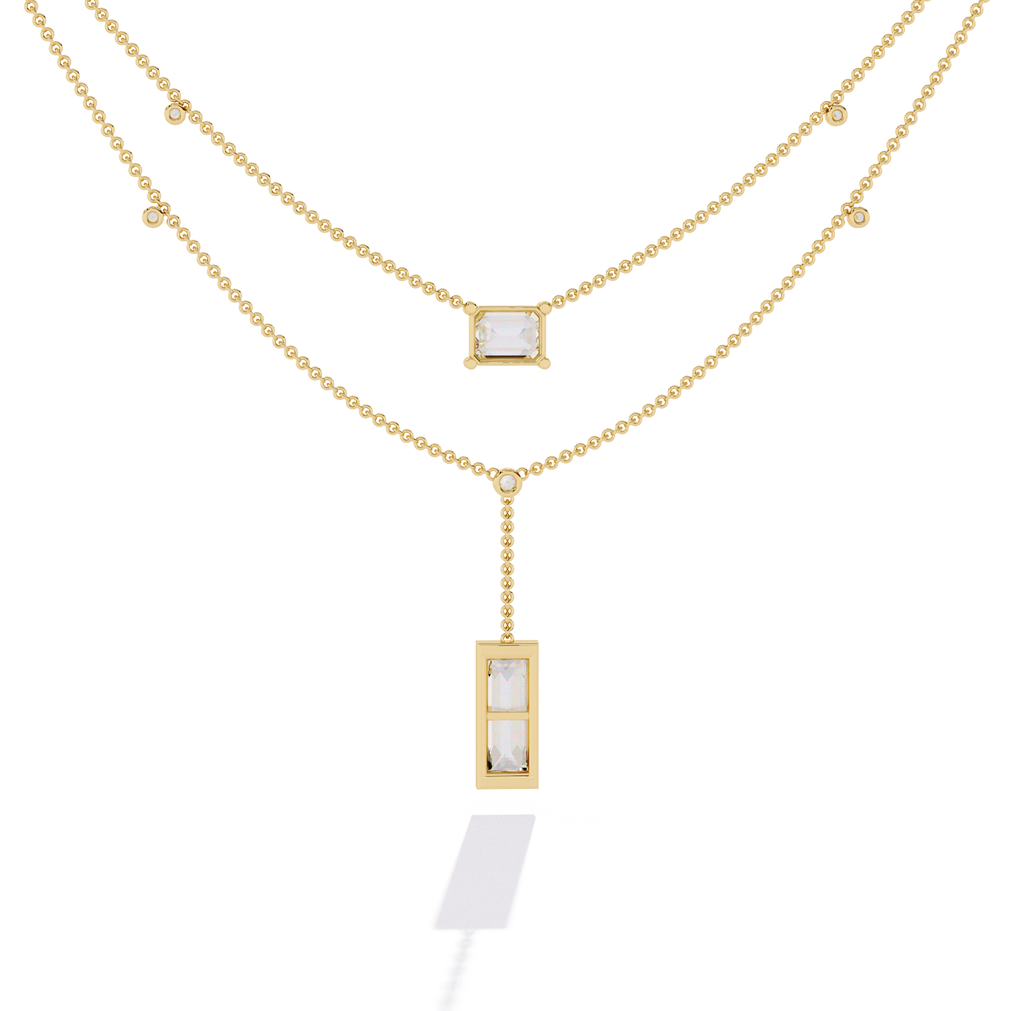 Classy Square 2-Layered Necklace | 925 Sterling Silver