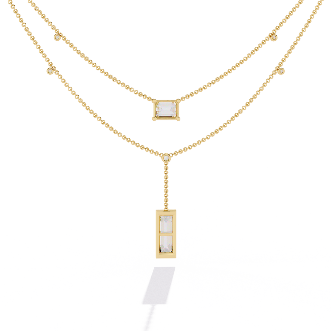 Classy Square 2-Layered Necklace | 925 Sterling Silver